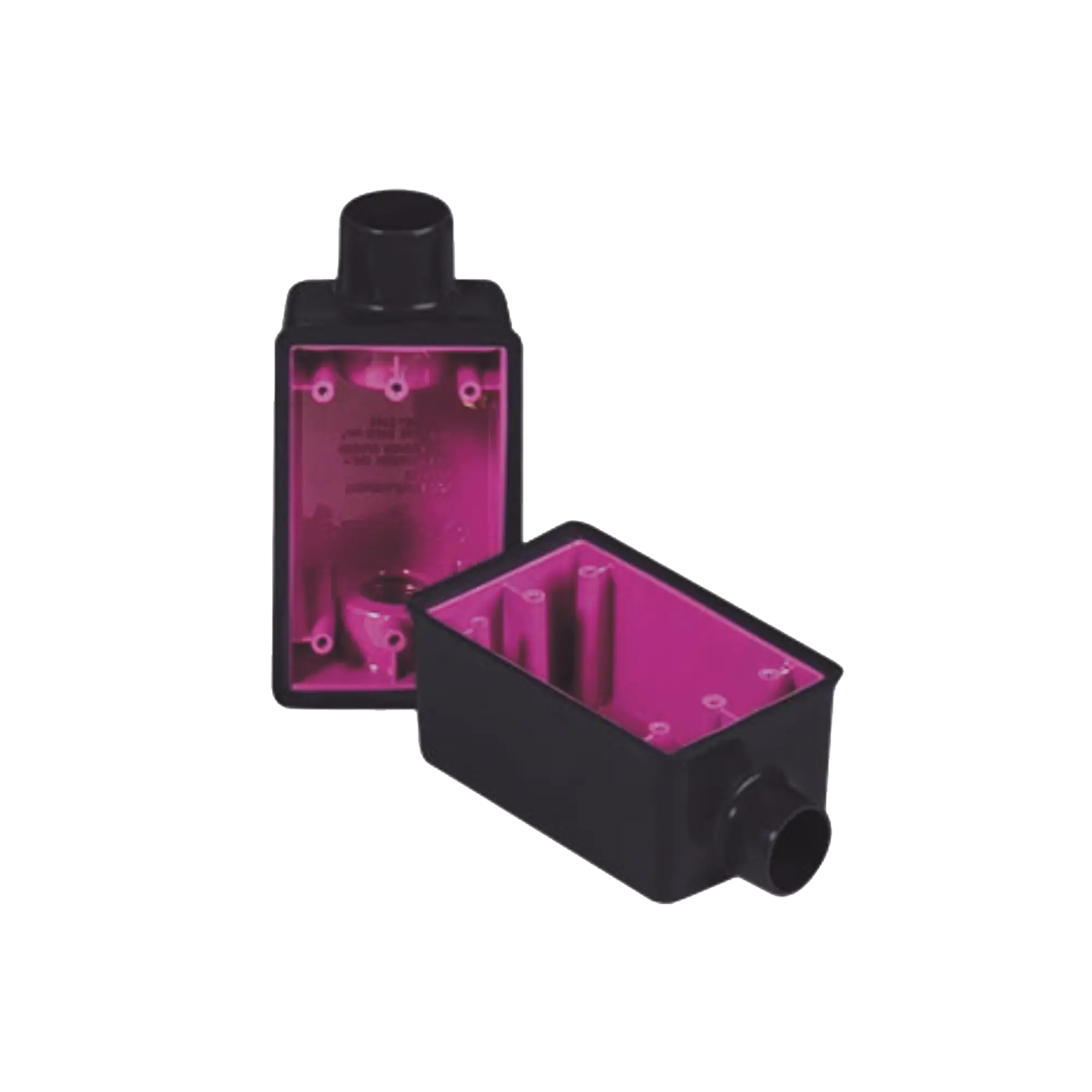 Caja Rectangular de 3/4″ / 1 Entrada / Con Recubrimiento exterior de PVC e interior Purpura.