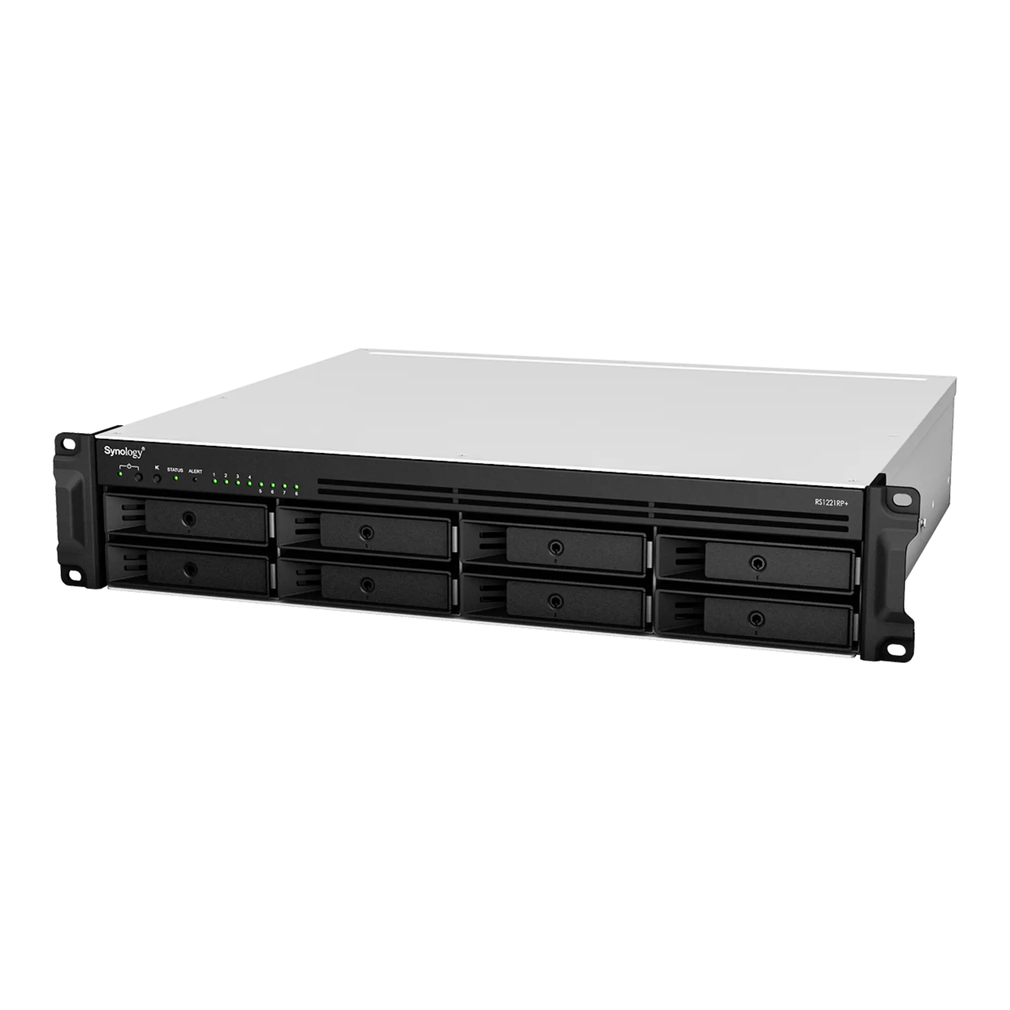 Servidor de Almacenamiento en Red Synology RackStation RS1221RP+ | 8 BahÃas | Expandible a 12 BahÃas | CPU AMD Ryzen V1500B | 4 GB DDR4 ECC | RAID Soportado | 10/25GbE | Virtualización Certificada | Protección de Datos Integral