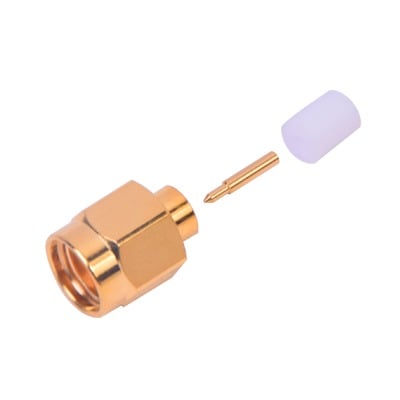 Conector SMA Macho para cable Semi-Rígido de 0.141″ de Diámetro, Oro/ Oro/ Teflón.
