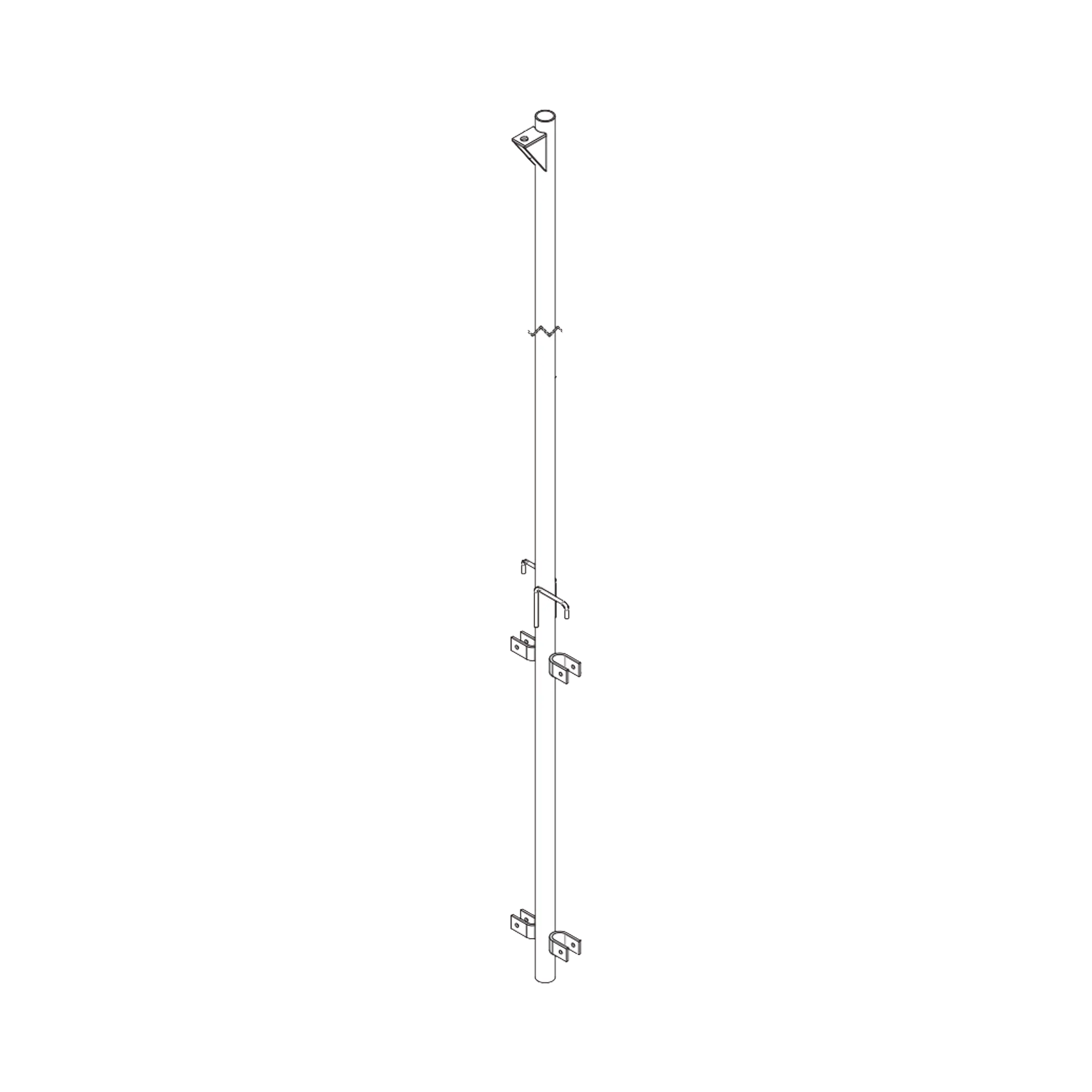 Pluma de Aluminio de 4 metros CED.40  para Instalación de Tramos STZ (Con Polea).