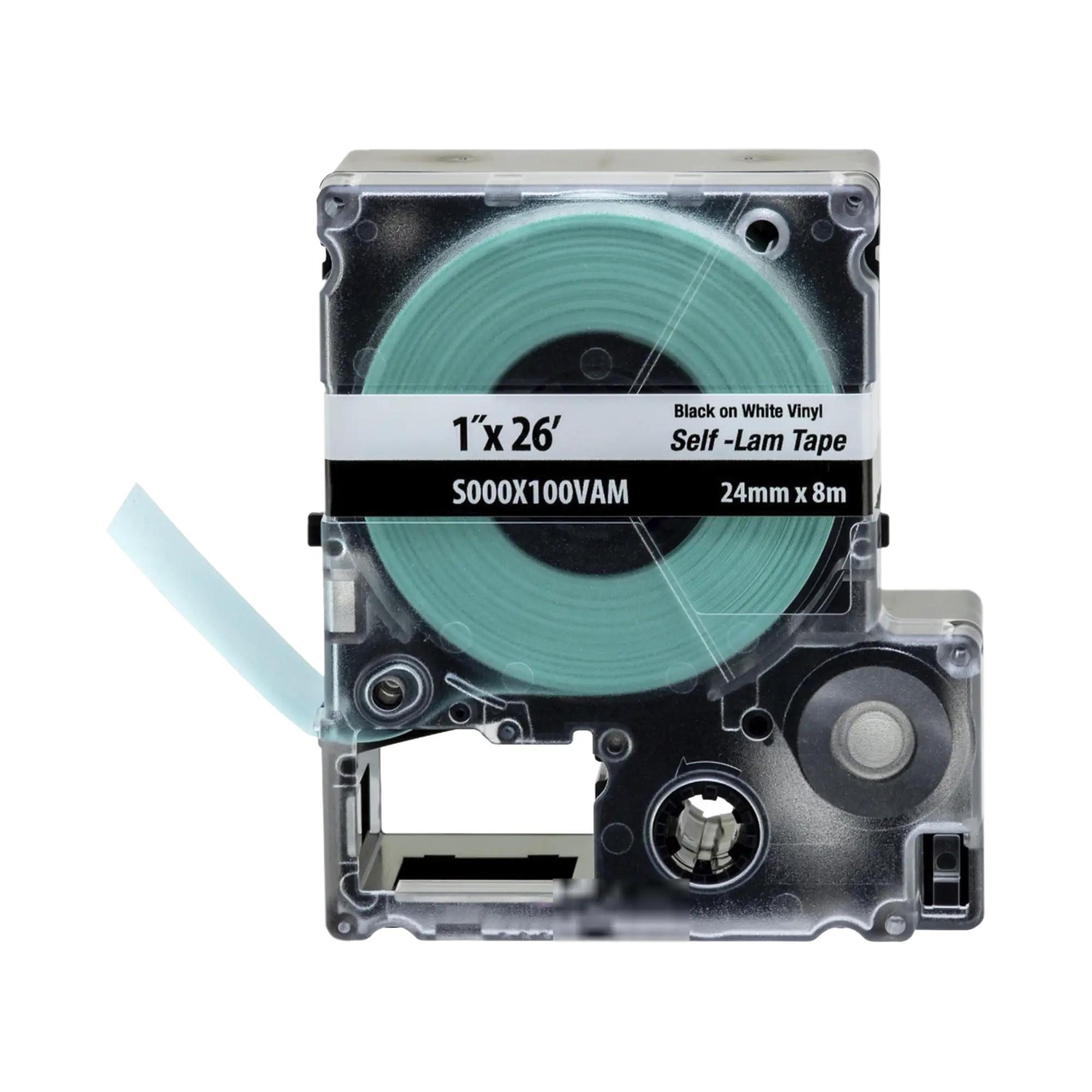 Casete de Etiquetas Autolaminadas de Cinta Continua, de 24 (1 in) mm de Ancho, 8 m de Largo, Para Cables de 2.5 a 5.1 mm (10 – 12 AWG) de Diámetro, Color Blanco