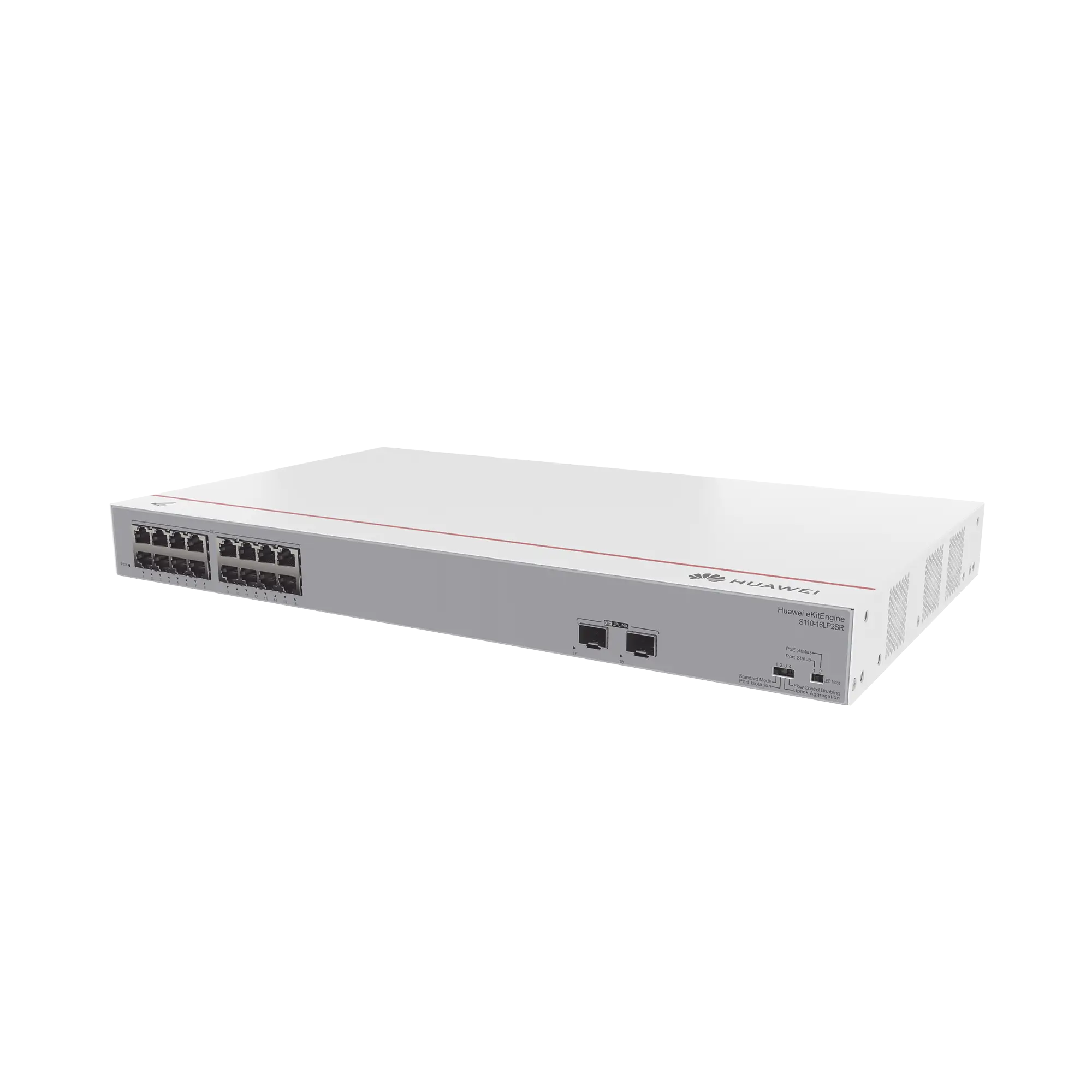 Switch Gigabit No Administrable PoE / 16 puertos 10/100/1000 Mbps (PoE) / 2 Puertos SFP Uplink / 124W