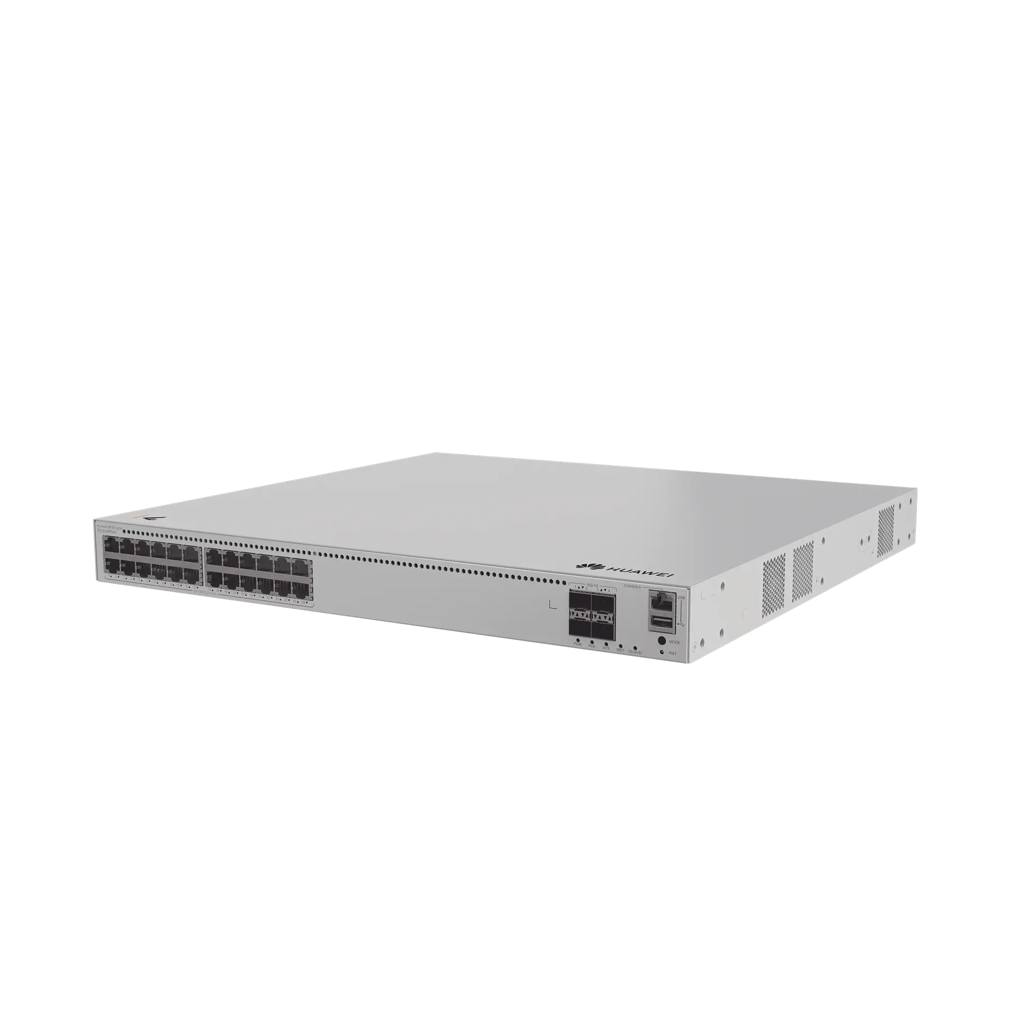 Switch de Distribución/Core Gigabit Administrable PoE Capa 3 / 24 puertos 1000/2.5Gbps (PoE) / 4 Puertos 10GE SFP+ Uplink / ERPS / Rutas Estáticas / iStack / PoE Perpetuo / 400W / Administración Nube Gratis