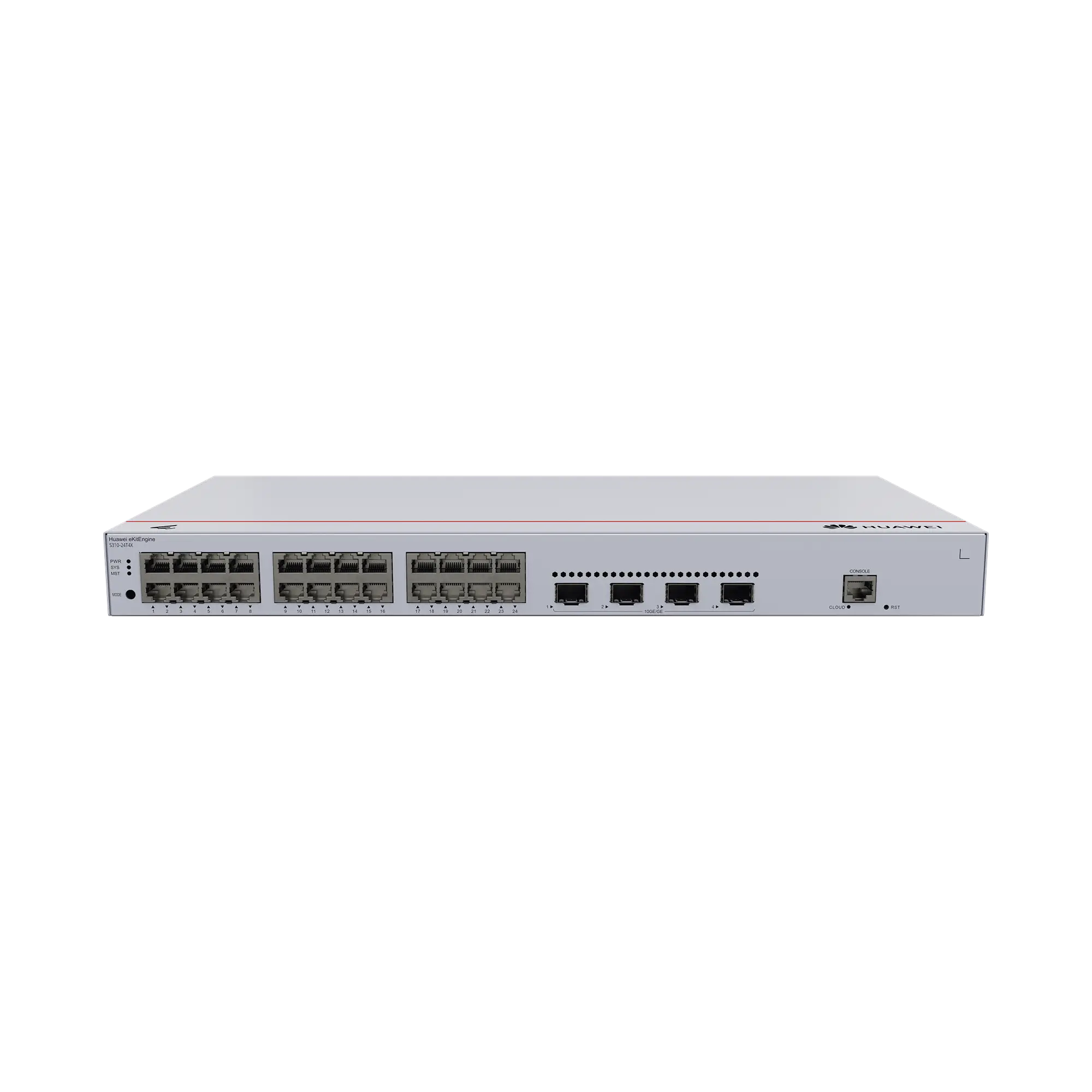 Switch de Distribución/Core Gigabit Administrable  Capa 3 / 24 puertos 10/100/1000 Mbps  / 4 Puertos 10GE SFP+ Uplink / ERPS / Rutas Estáticas / iStack / Administración Nube Gratis