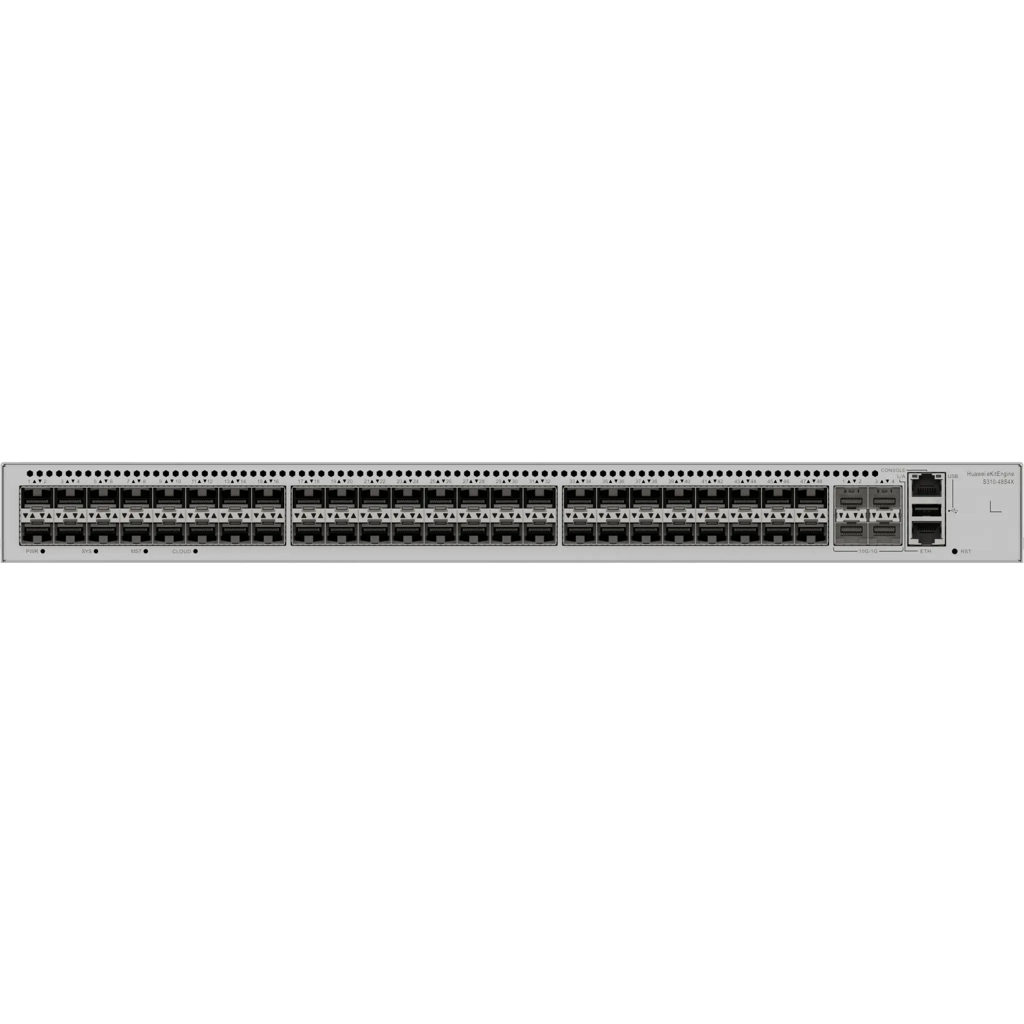Switch eKit Core/Distribución Administrable Capa 3 / 48 puertos SFP de 1 Gbps + 4 Puertos SFP+ de 10 Gbps / Soporta iStack / Capacidad de Conmutación de 176 Gbps / Gestión Gratuita desde la Nube / Sin Licenciamiento