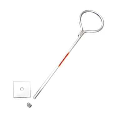 Ancla con Aro, largo: 40 cm. de 1/2″ de espesor para Losa o Pared. Galvanizado por Inmersión.