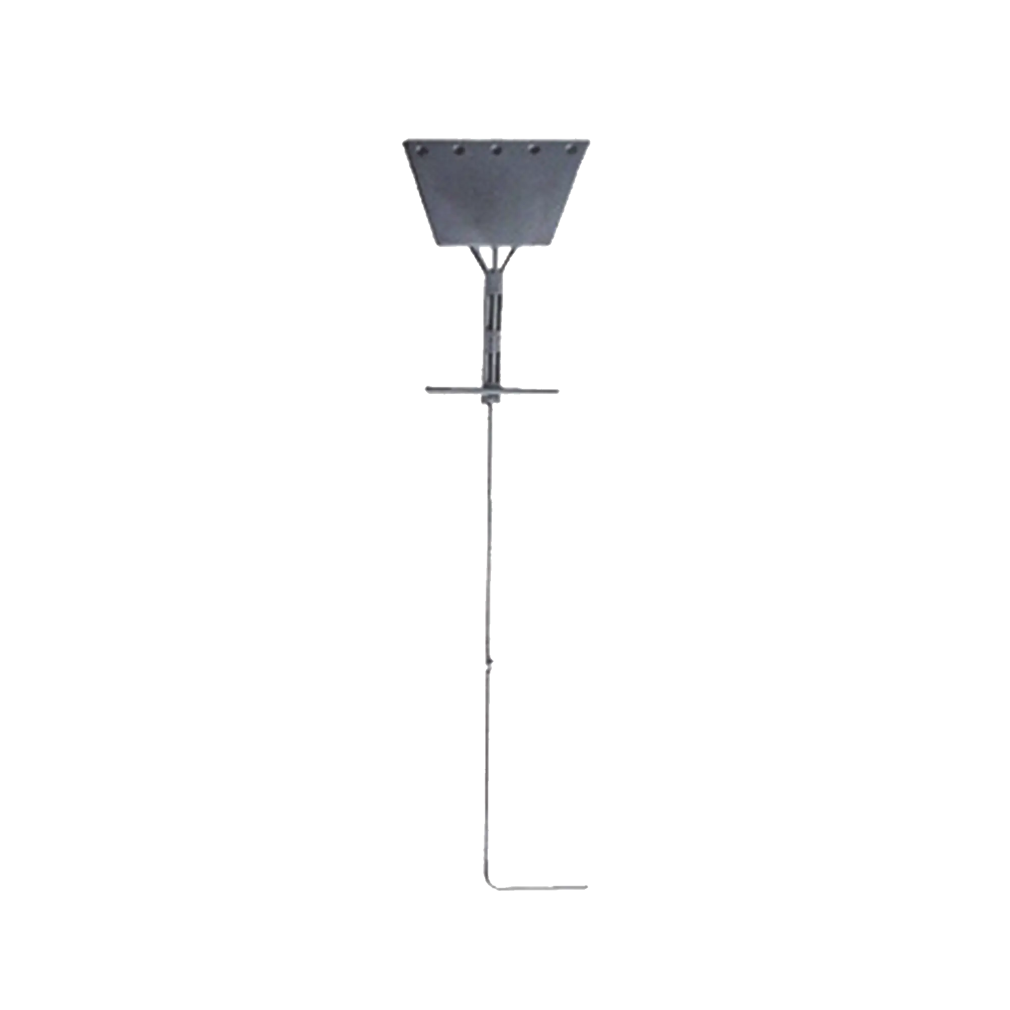 Ancla de Piso Tipo Paleta 5 Orificios para Retenida. Placa: 3/4″, Redondo: 1″, Altura: 210 cm. Galv. Inmersión.