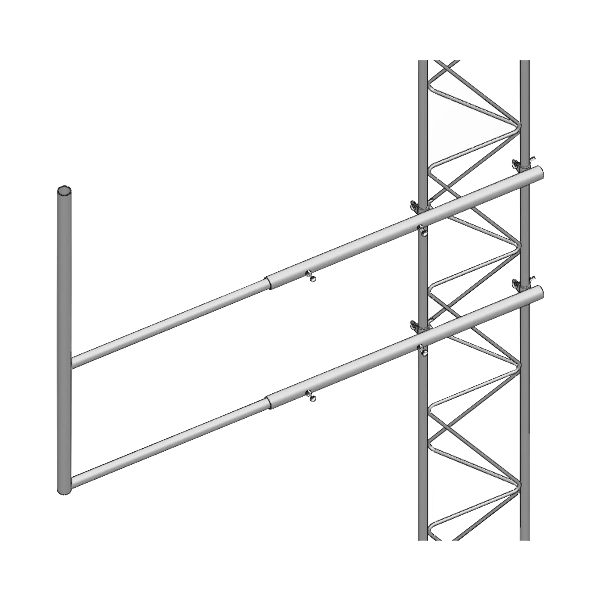 Brazo tipo «F» para tramos STZ-60G, galvanizado por inmersión caliente.