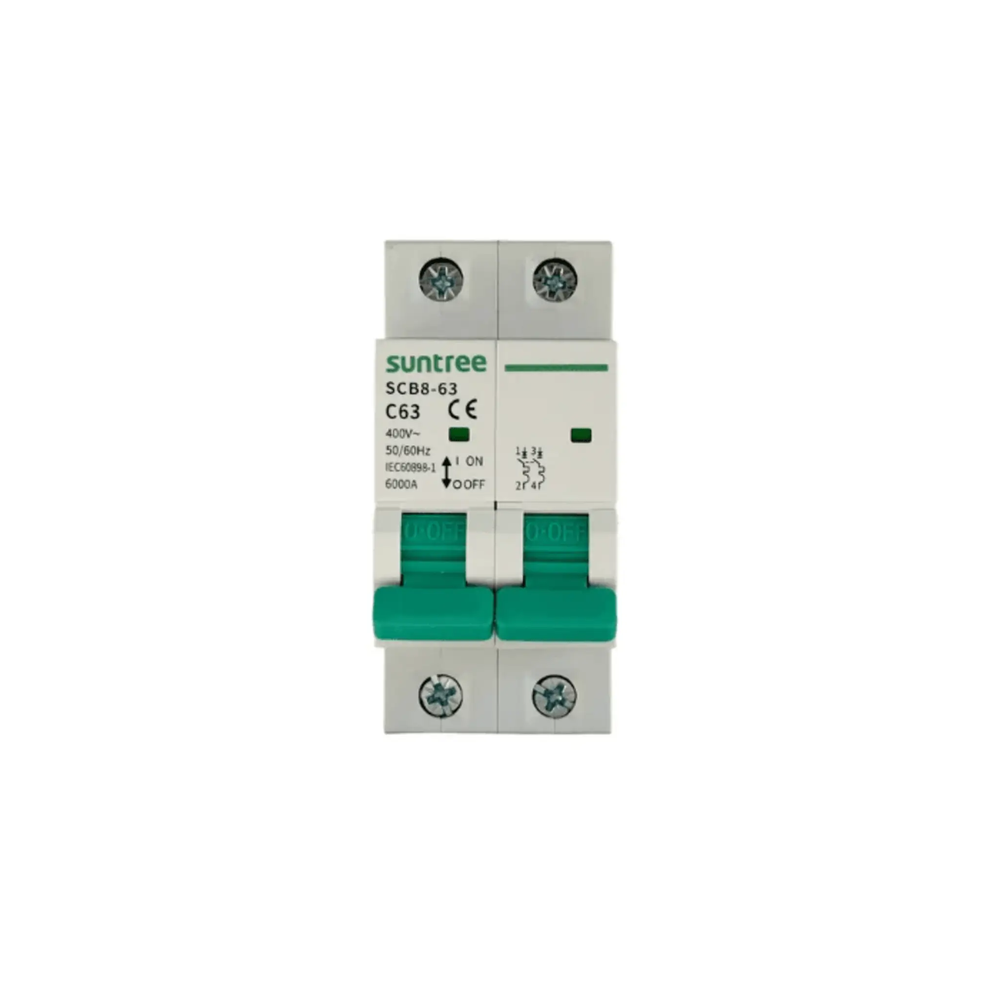 Protecci贸n T茅rmica/ Interruptor 2P, 50 A, Corriente Alterna 400Vca para Aplicaci贸n Fotovoltaica Montaje Riel DIN