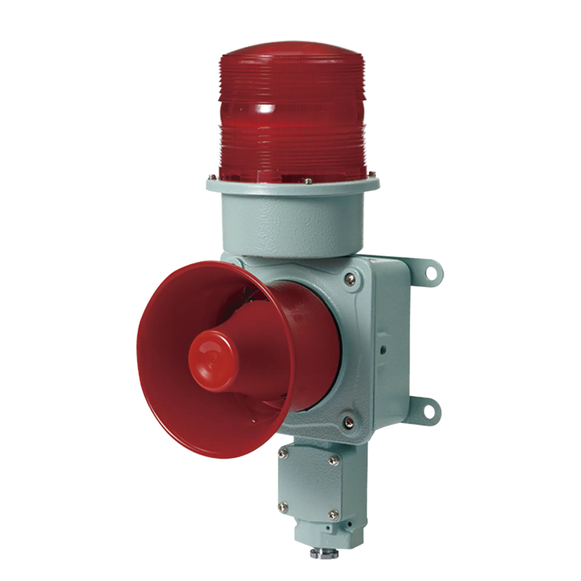 Combinación de baliza LED color roja con sirena electrónica para aplicaciones de la industria pesada máx.120 dB a 24 VCD