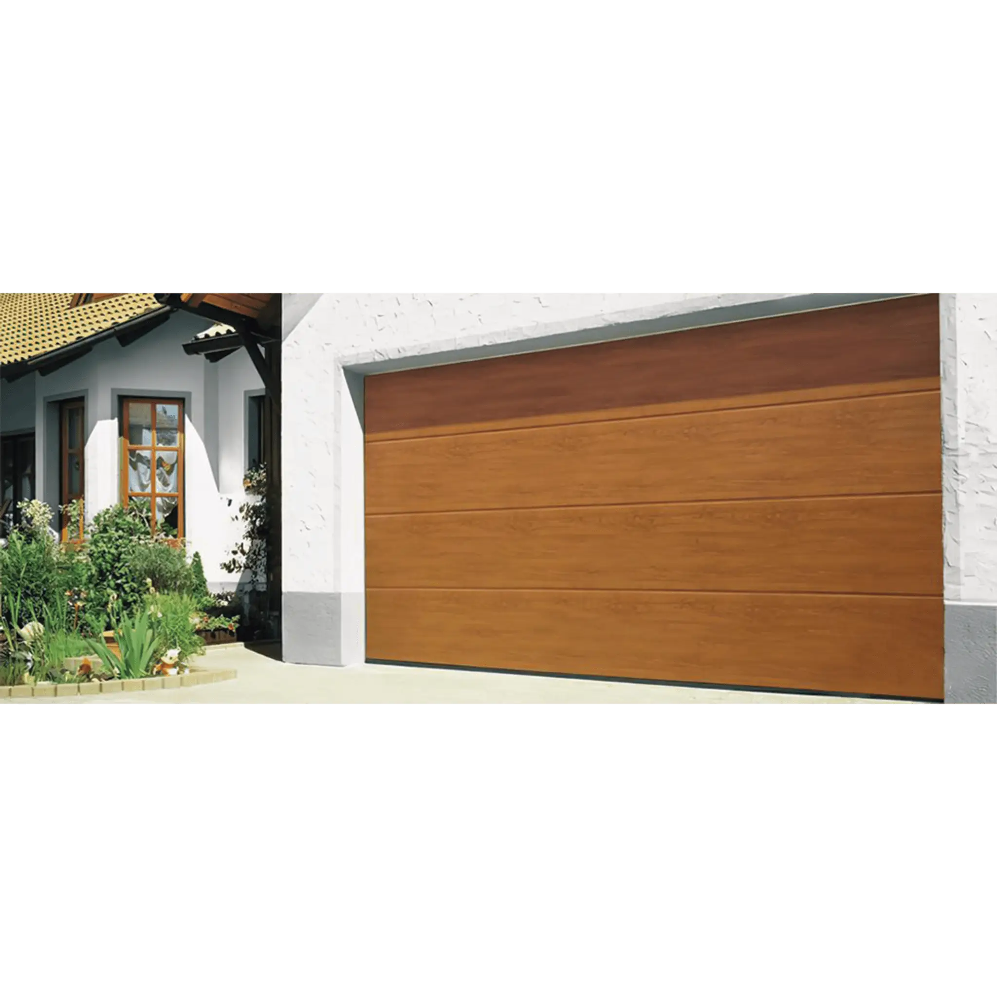 Sección para puerta de Garage / Linea Central / Imitacion MADERA / Golden Oak / Para GARAGE107 / Estilo Americana.