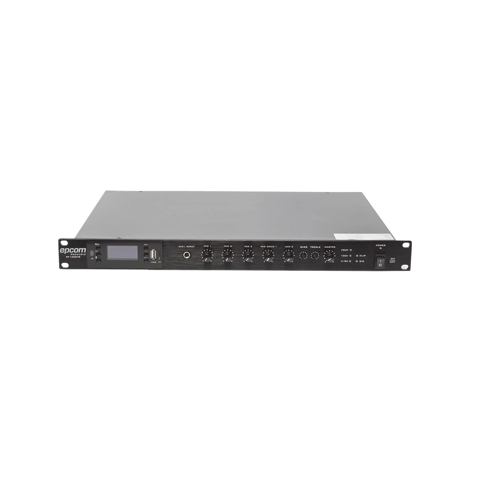 Amplificador Mezclador | 120W RMS | Sistema 100V y Baja Impedancia | MP3 | Tuner | Bluetooth | Música ambiental y Voceo