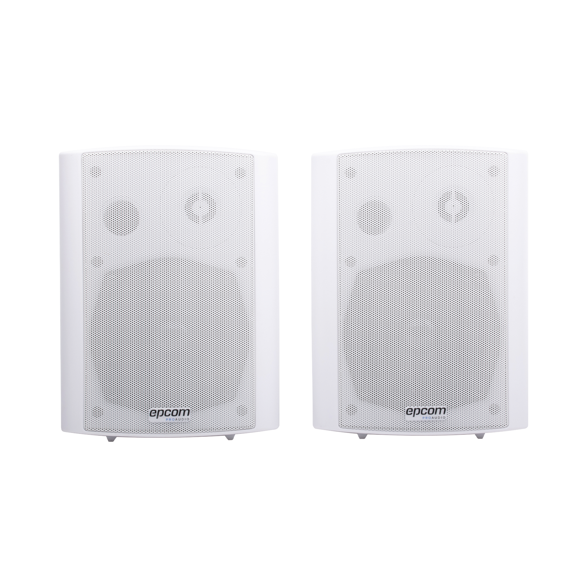 Altavoces Amplificada de Montaje en Pared 5″+1.5″ | RMS 20W@8ohms y Pasivo 20W | Material ABS | Reja Metálica | Bracket de Metal | Color Blanco
