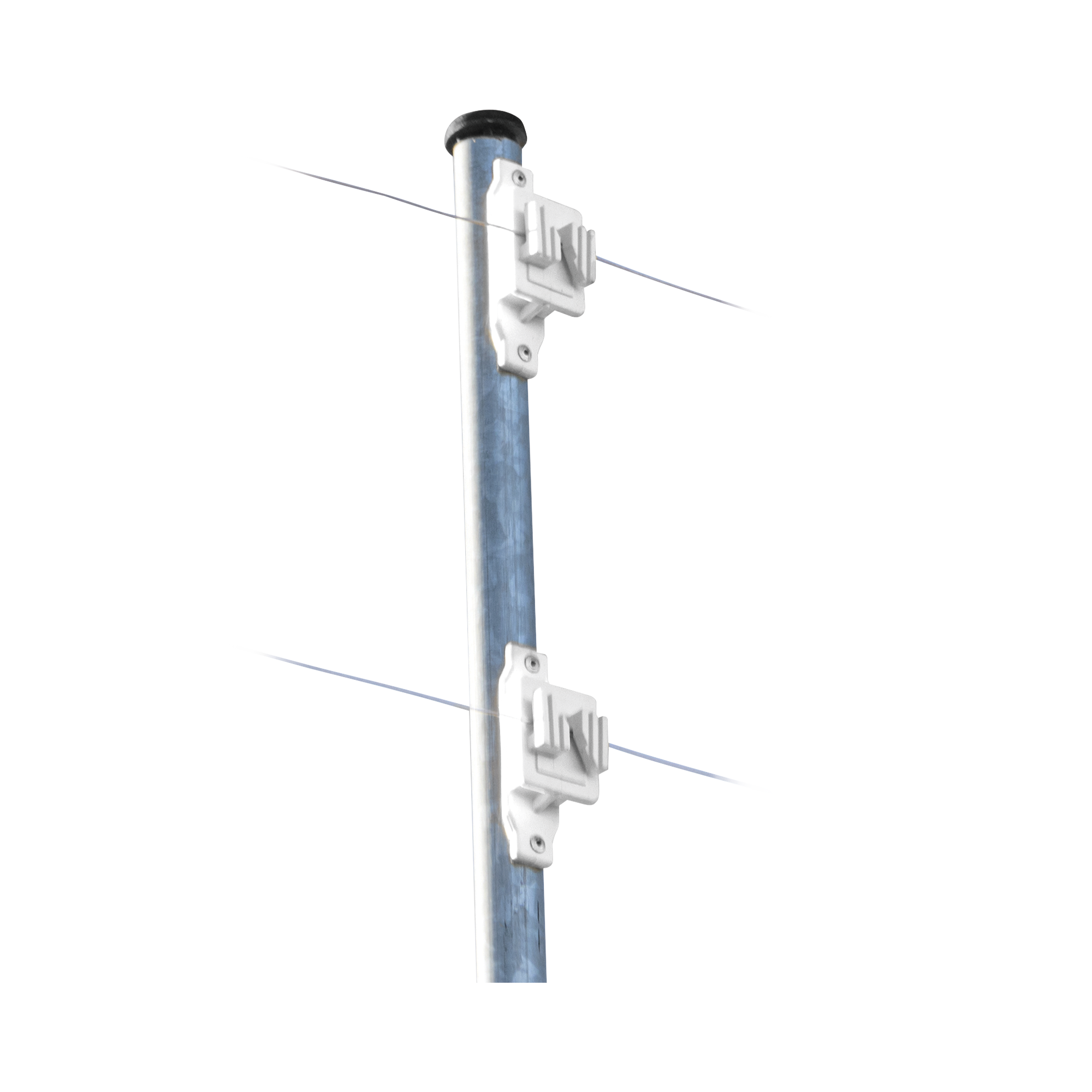 Aislador de Paso Blanco reforzado para cercos eléctricos, resistente al clima extremoso