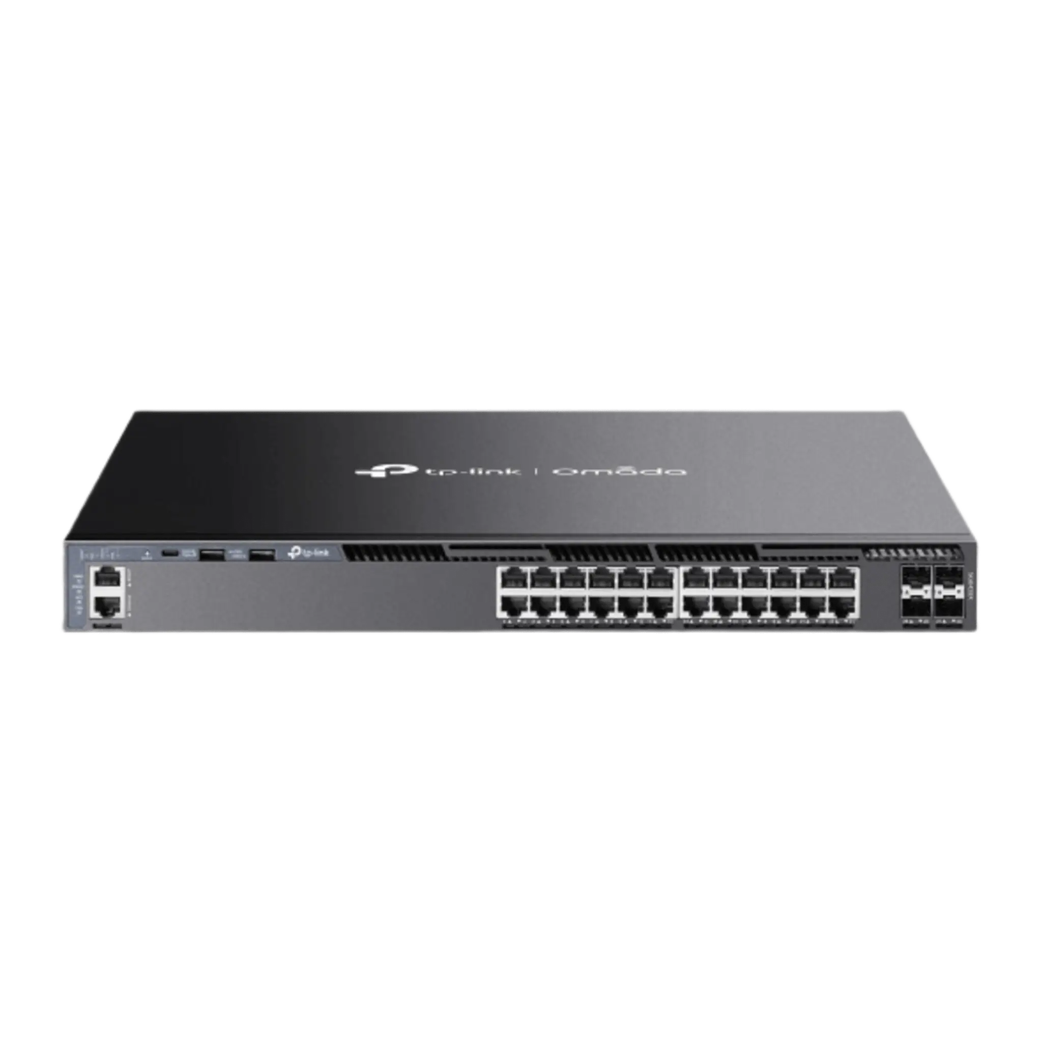 Switch Omada L3 SDN Administrable / 24 puertos Gigabit y 4 puertos SFP+ / Funciones RIP, VRRP, Servidor DHCP / Administración centralizada OMADA / Fuente Redundante