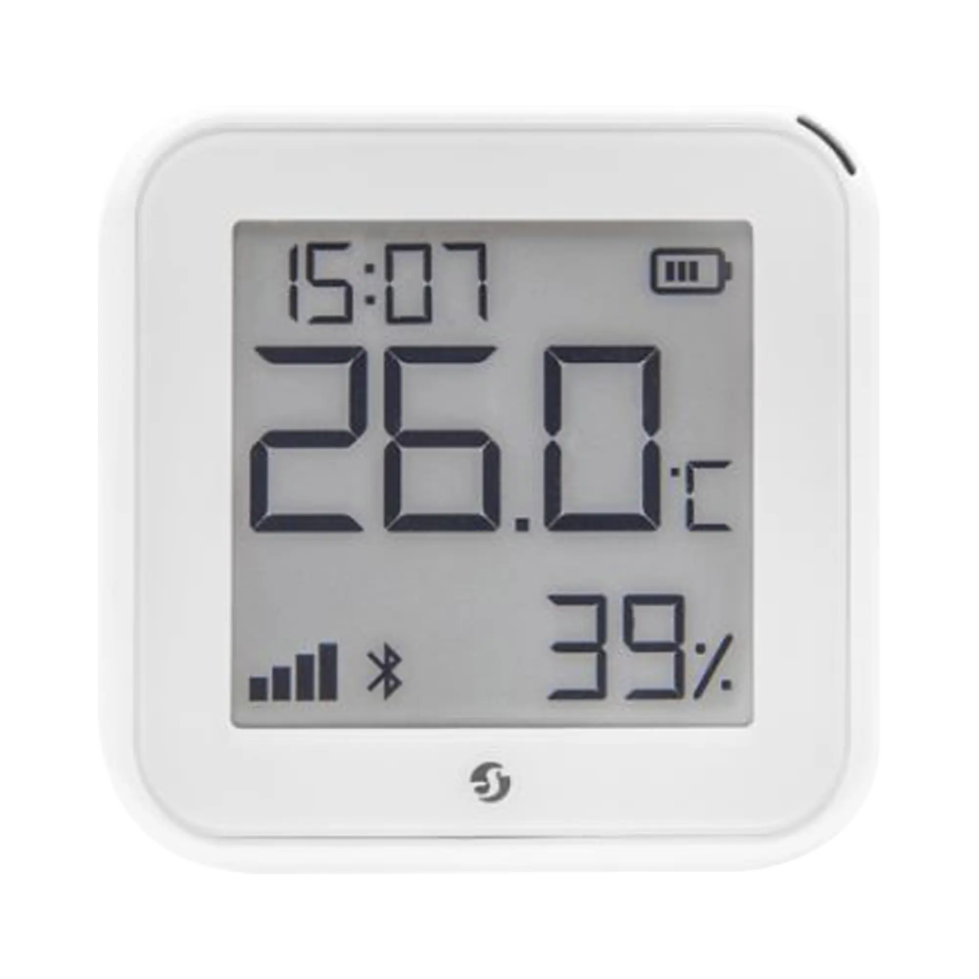 Pantalla Sensor de temperatura y humedad, inteligente e inalámbrico, integrable a la App de Shelly.