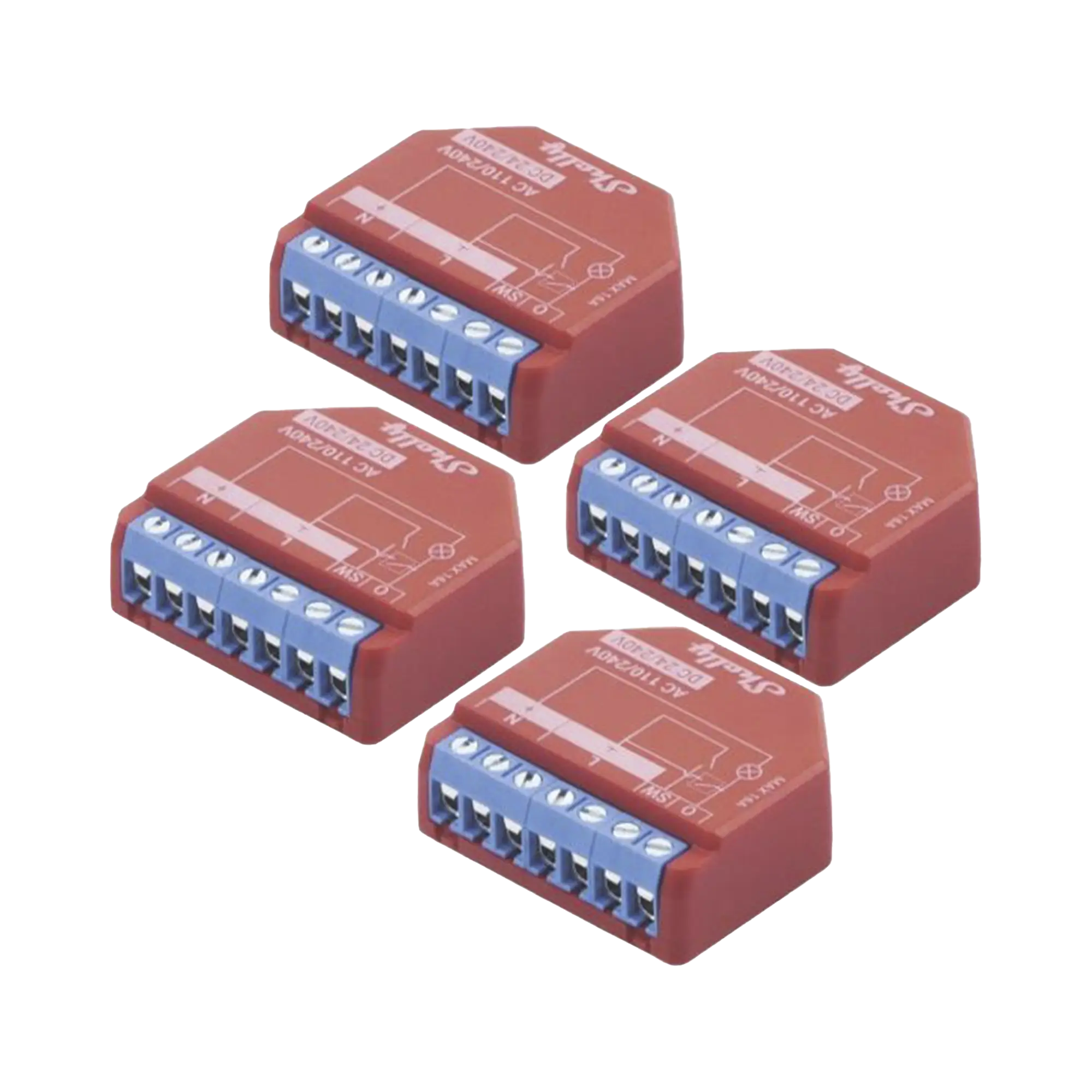 KIT de 4 piezas Relevador inalámbrico inteligente 16A, 110-230 V, medición de consumo, compatible con asistente de voz Alexa, Google Home