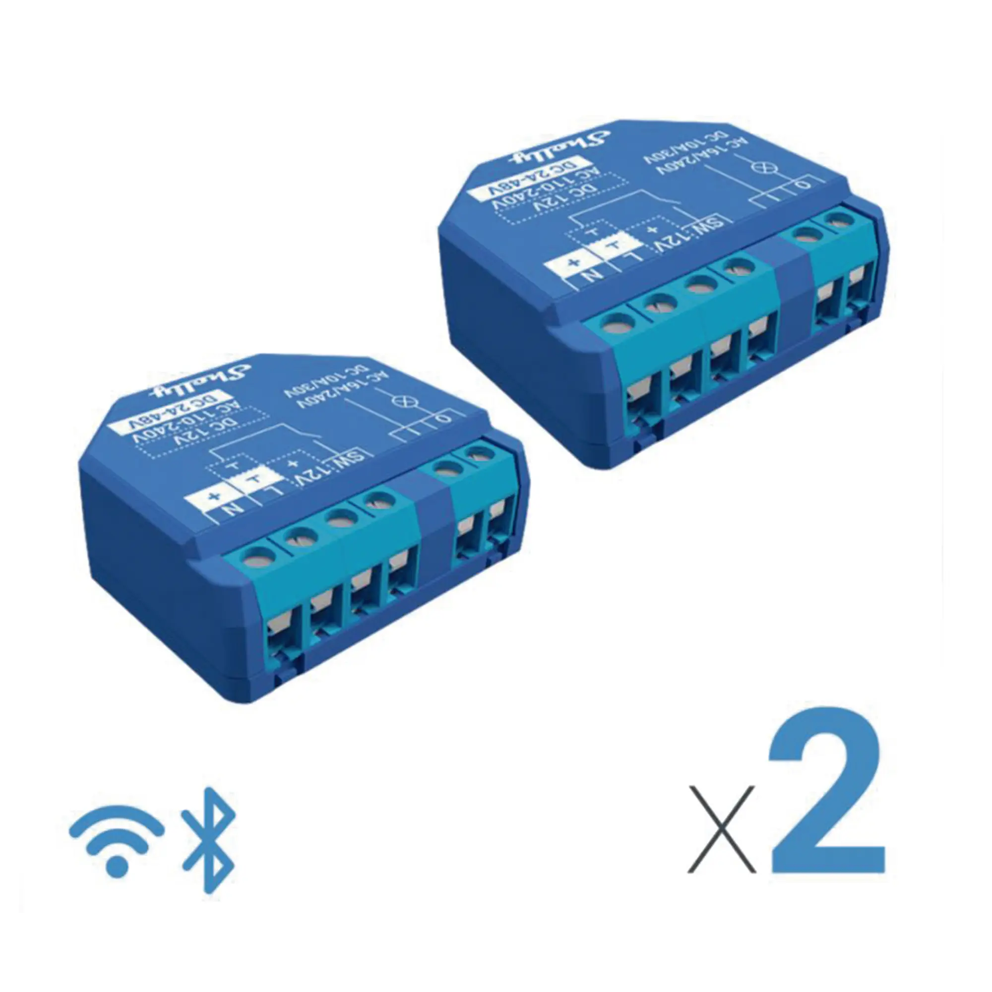Relevador inalámbrico (par 2 piezas en la caja) inteligente 16A, 110-230 V, compatible con asistente de voz Alexa, Google Home