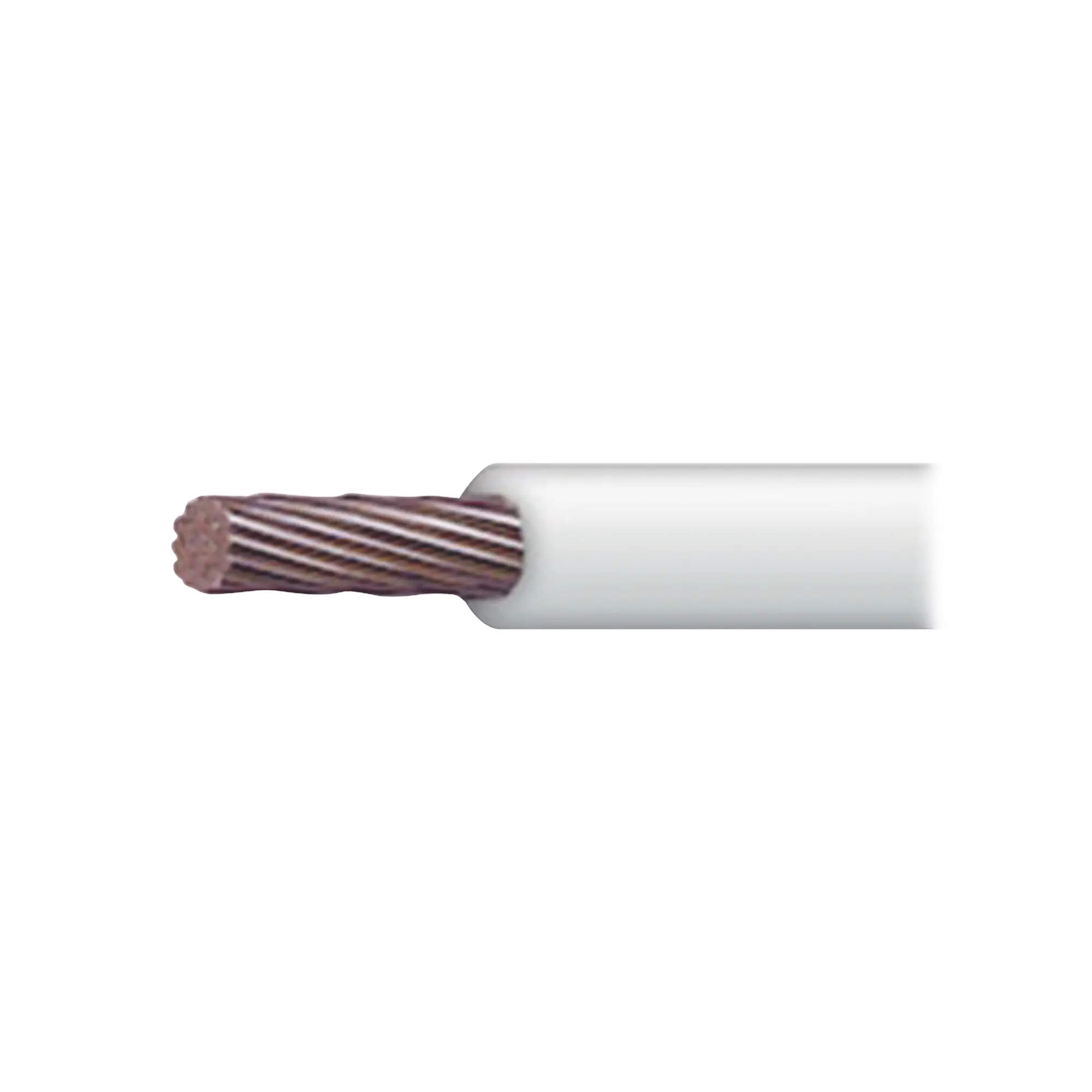 Cable 18 awg color blanco,Conductor de cobre suave cableado. Aislamiento de PVC, autoextinguible. BOBINA 100 MTS