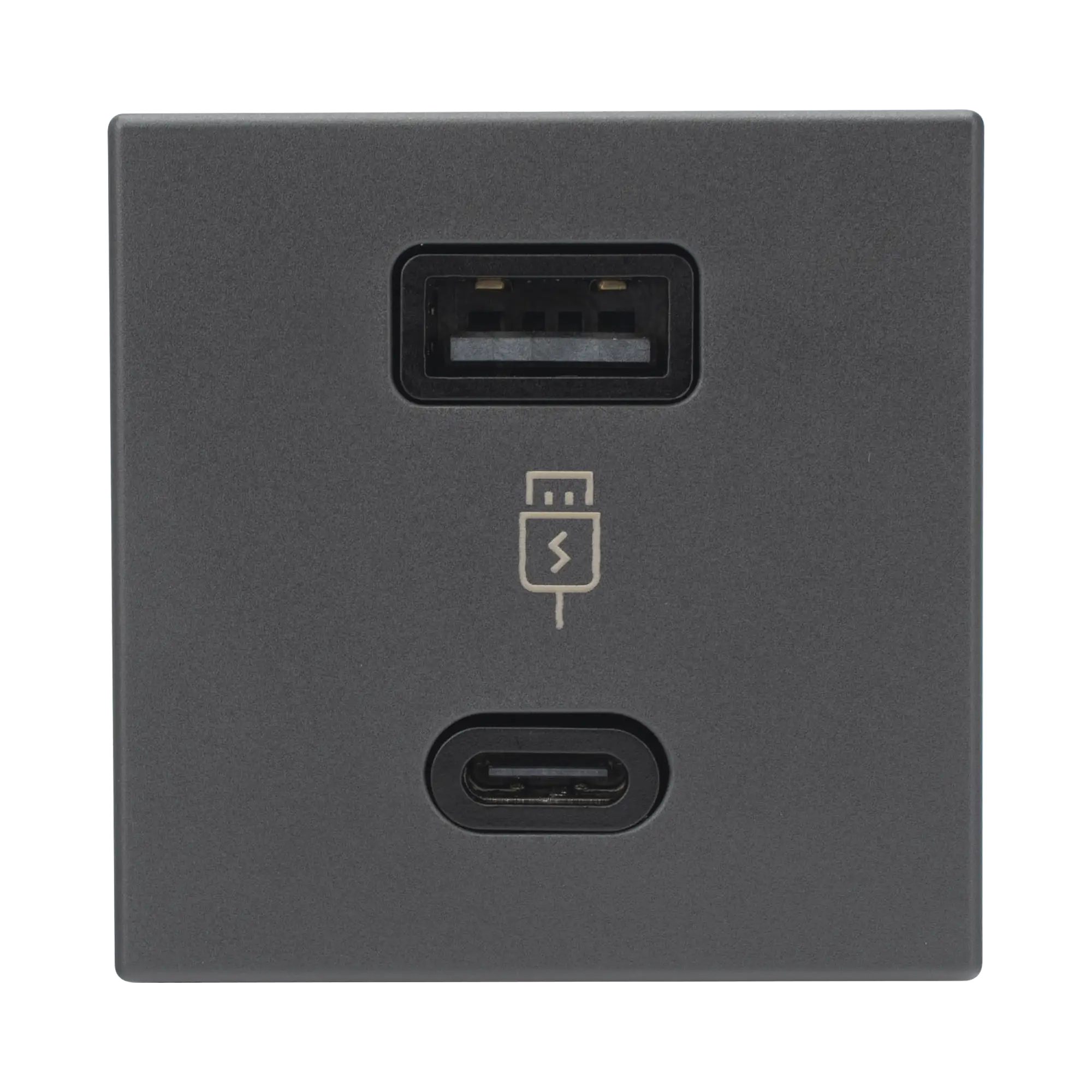Módulo Doble USB Tipo A+C / Carga Rápida 30W / Color Grafito / Compatible con Torres y Cajas SIMON / Modelo: (K126F/14)