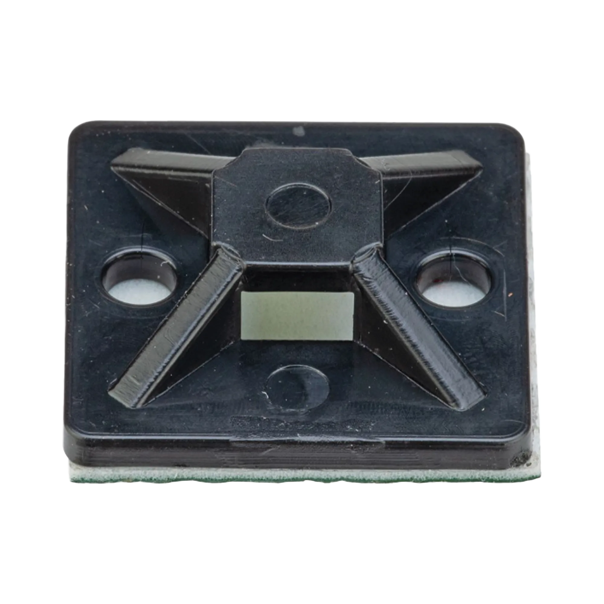Montaje-Sujetador Adhesivo STRONGHOLD de 4 Vías de 3/4″ x 3/4″ x 1/4″, Color Negro,  Nylon 6.6 Retardante de Llamas V-2, Paquete de 100pz