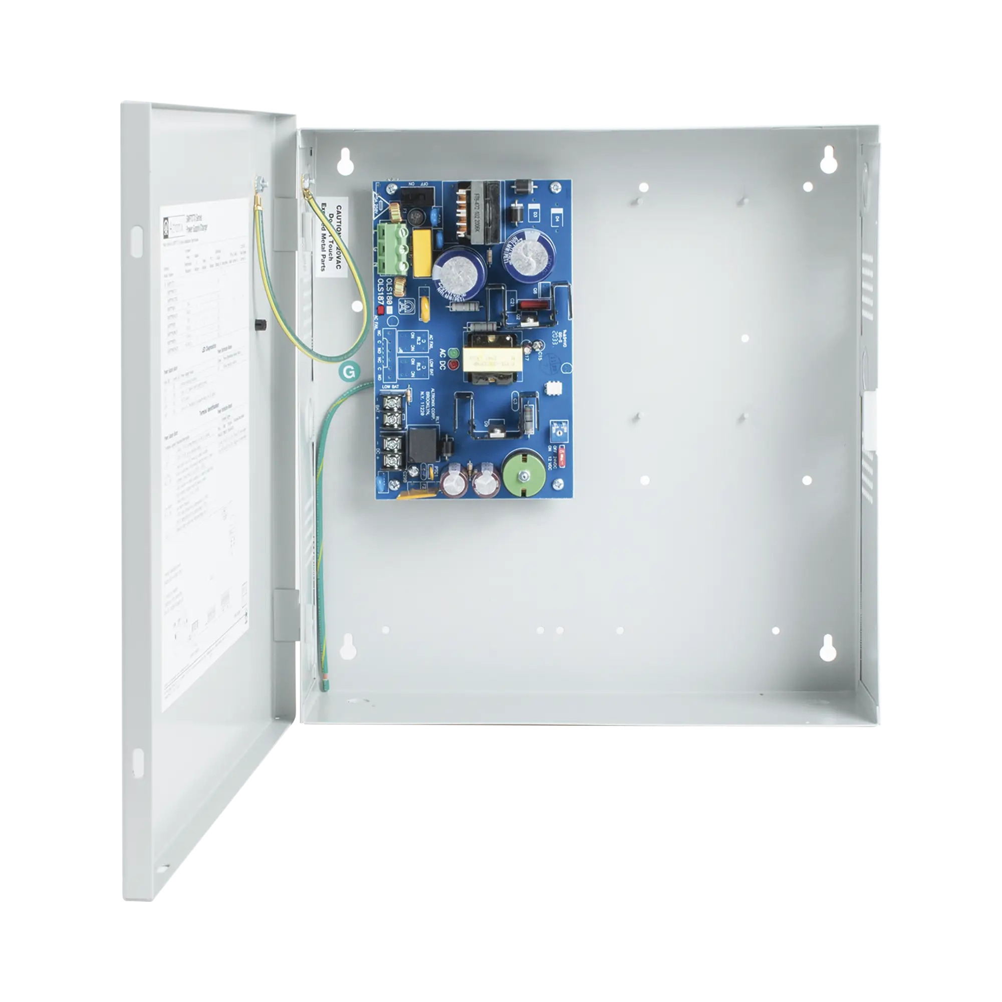 12 o 24 Vcc @ 6 Amp. / fuente de alimentación / 1 salida / capacidad de baterías de respaldo / requieren baterías