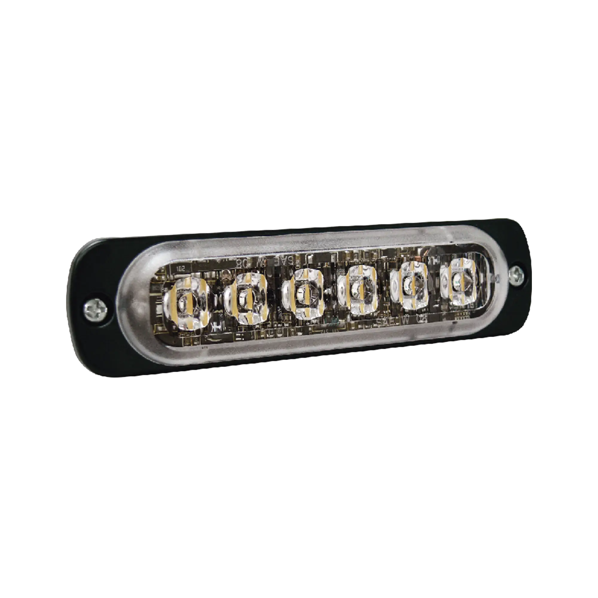 Luz Auxiliar de 6 LED, Azul, Bisel Negro, Lente Transparente