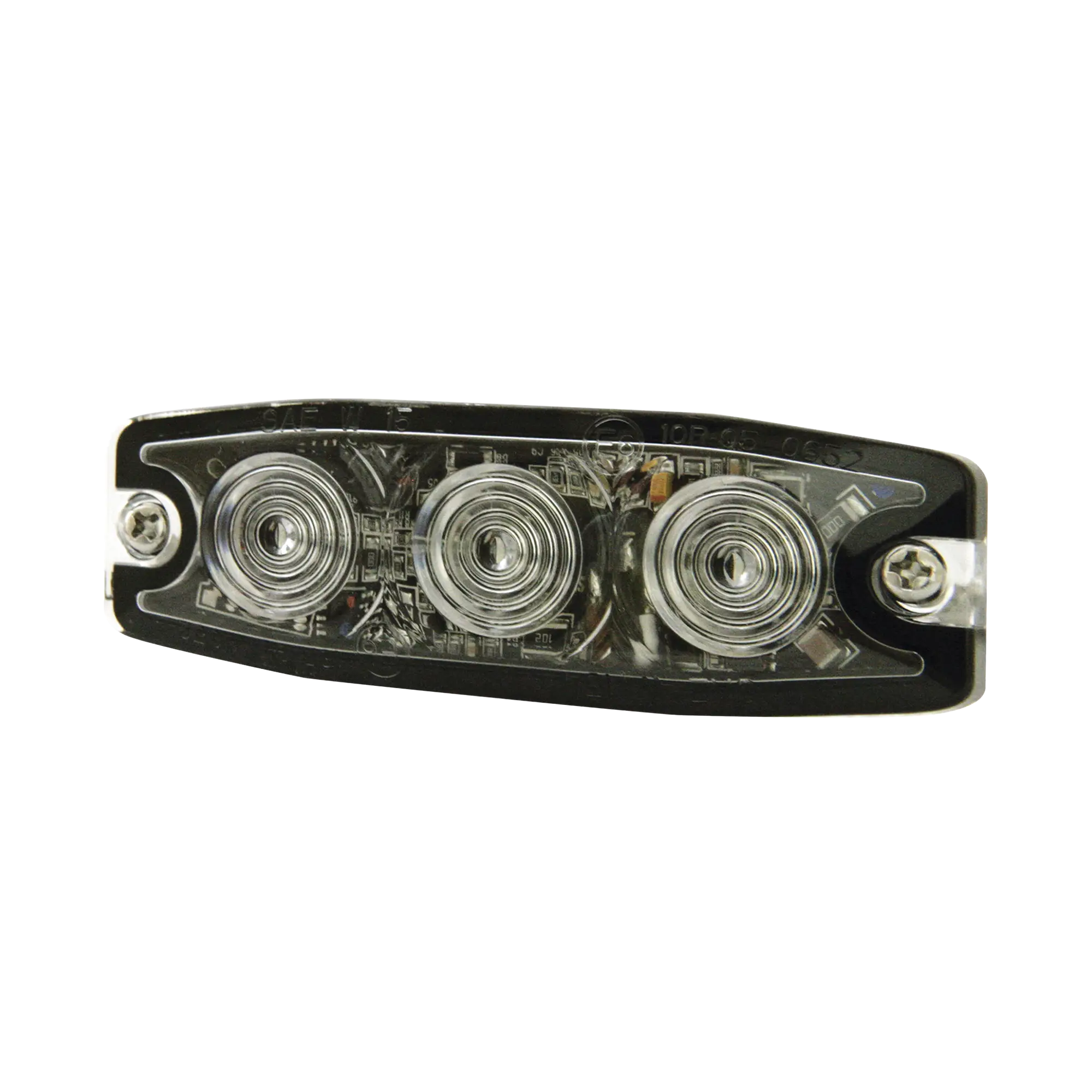 Luz Auxiliar de 3 LED, ámbar, SAE Clase I, Lente transparente