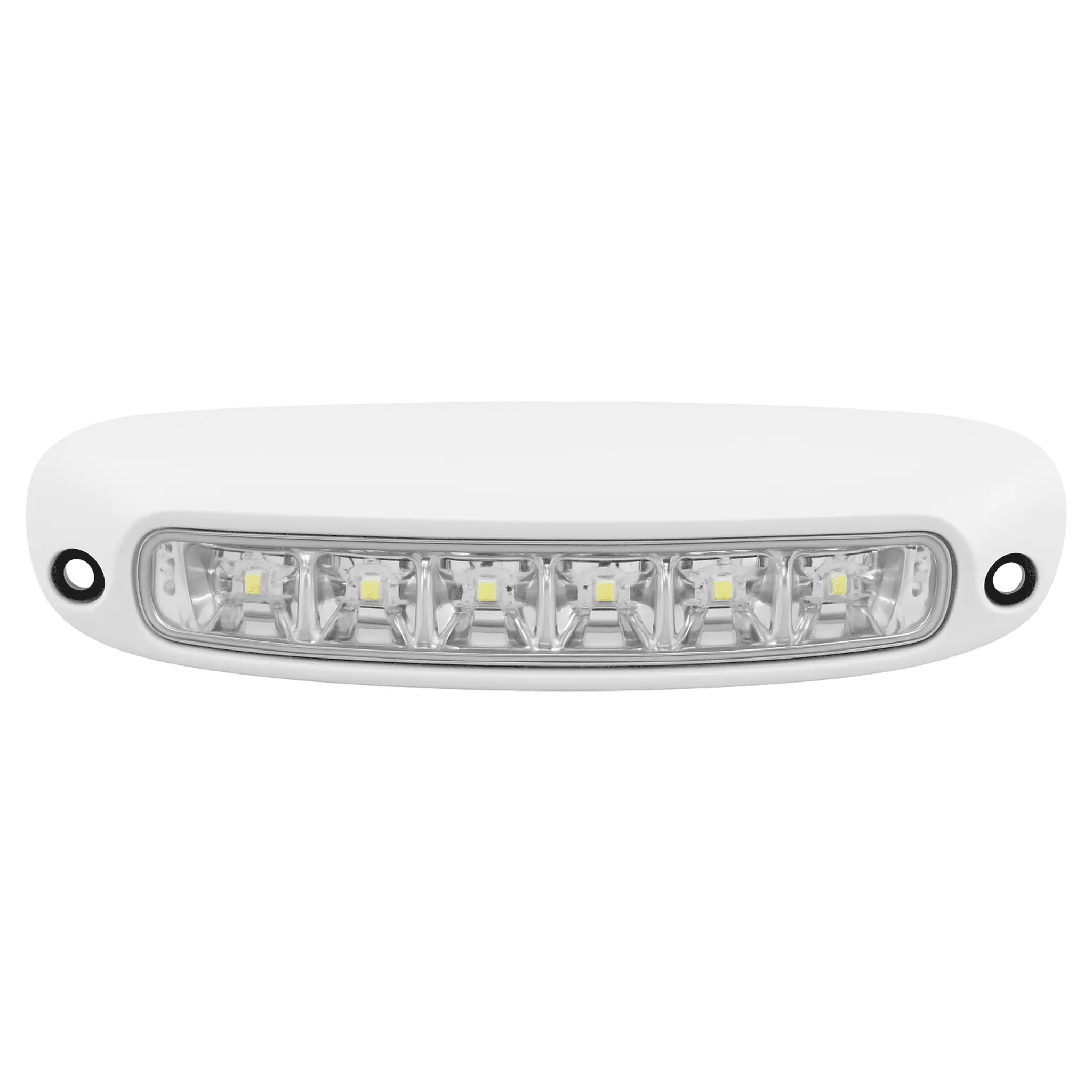 LUZ DE ESCENA SPW13, BASE BLANCA, 12–24VCD, LED BLANCO Y LENTE TRANSPARENTE