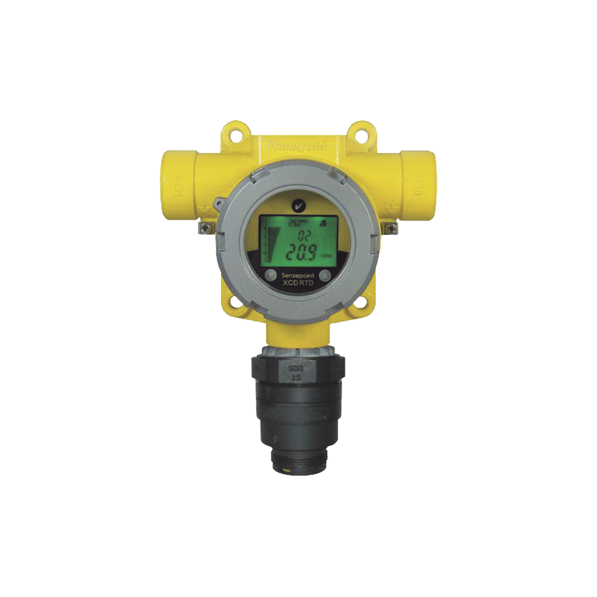 Detector De Gas Fijo Remoto, Con Sensor De Oxigeno (O2) 0-25%, Carcasa Aluminio, Clase I, Div 2, Salida 4-20 mA, 3 Reles, Serie Sensepoint XCD RTD