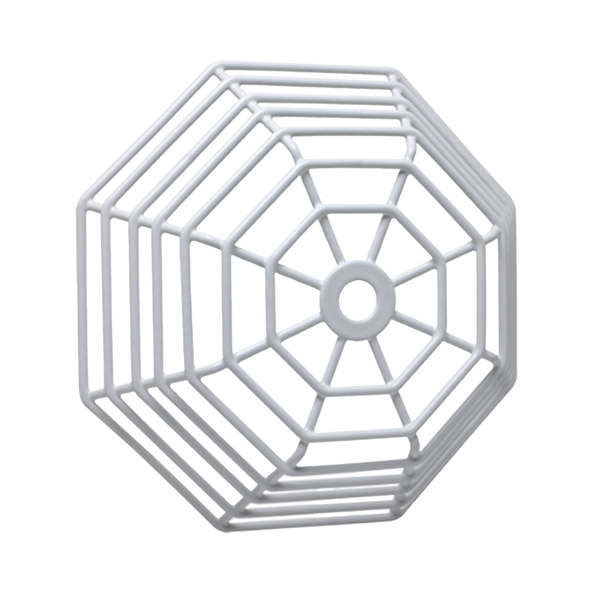 Rejilla de acero Web Stopper® para protección de detectores de humo de vandalismo y accidentes. Bajo perfil, montaje empotrado.