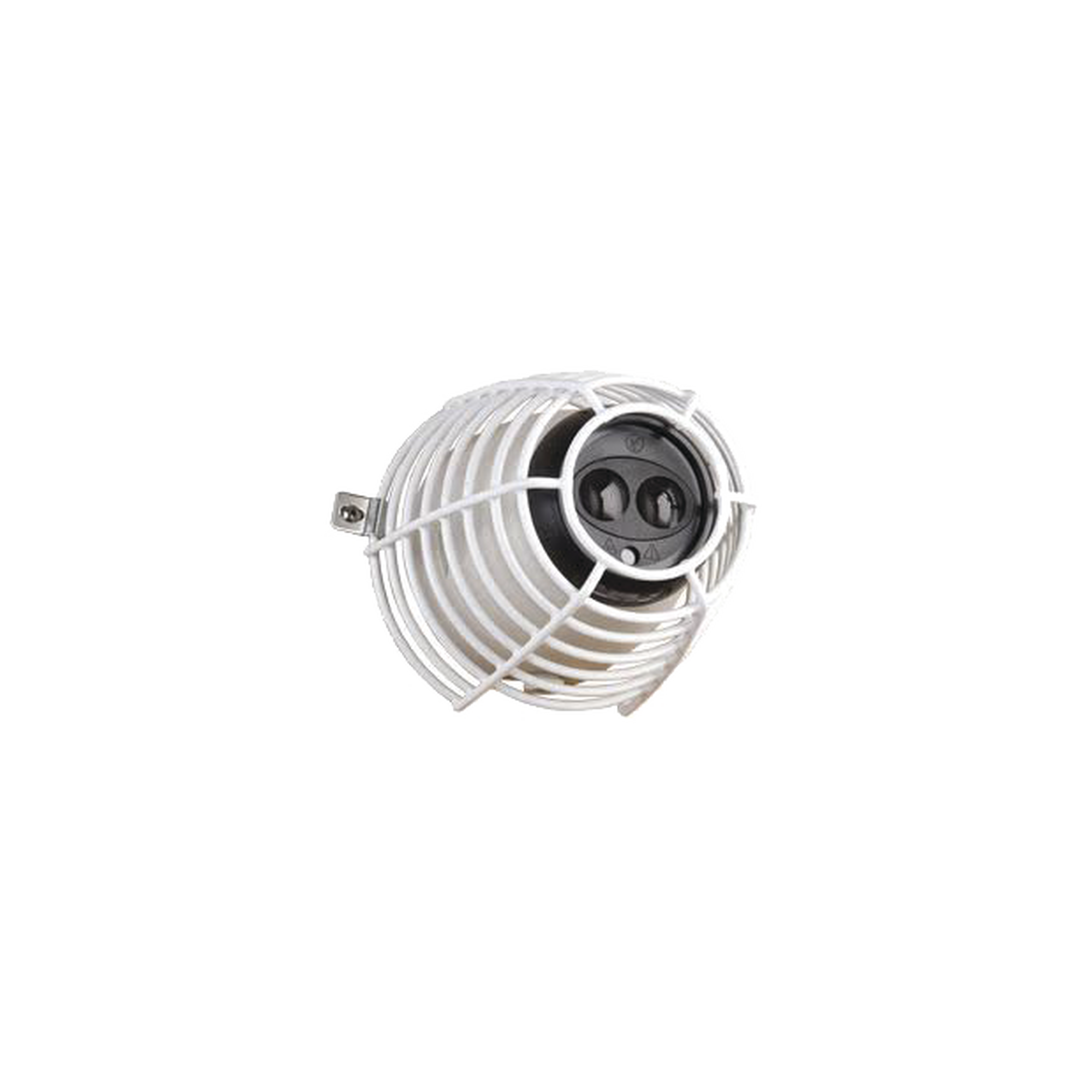 Jaula de acero FIRERAY Damage Stopper® para protección de detectores de haz óptico. Dimensiones 6.61 in (168 mm) altura x 6.61 in (168 mm) ancho x 5.78 in (147 mm) profundidad