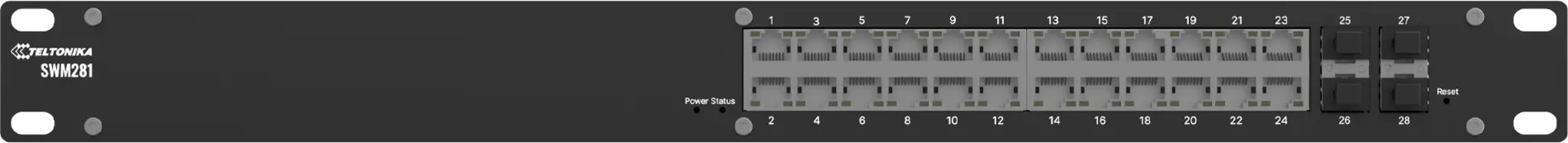 Switch Industrial Administrado L2+, 24 Puertos Gigabit Ethernet, 4 Puertos SFP, Ancho de Banda 56 Gbps, IP30, Rack Mount, PROFINET Opcional, TSWOS