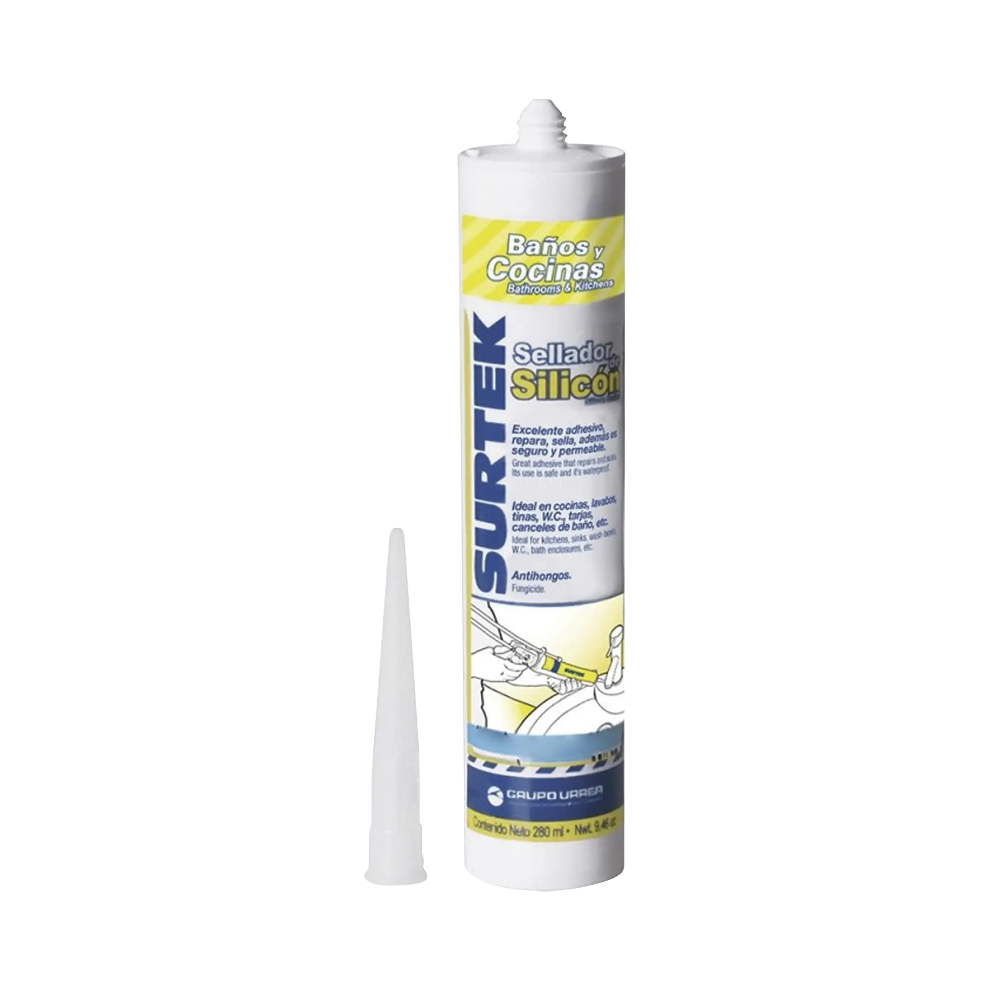 Silicón Para Baños y Cocinas /Color Blanco / Contenido 280 ml.