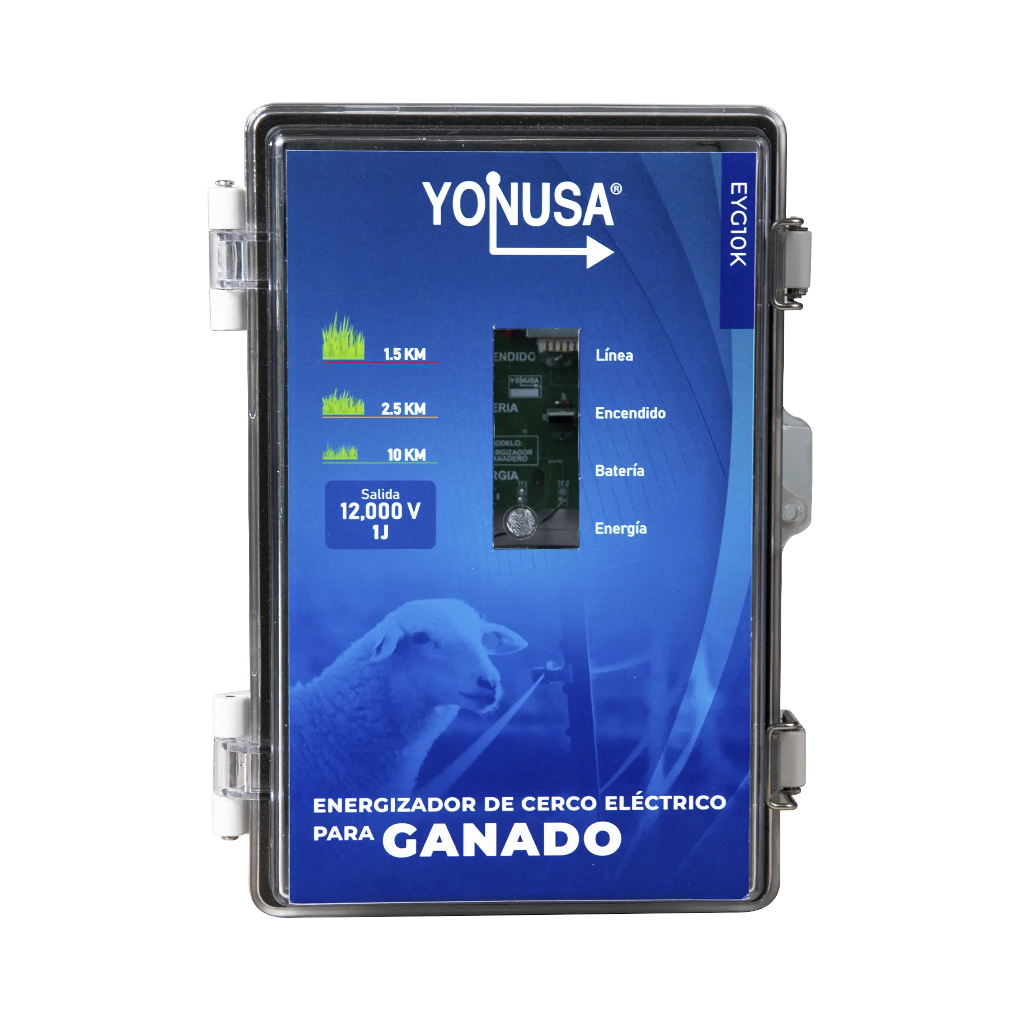 Energizador para Ganado 10,000Volts-2JOULES/ 25,000 metros lineales de protección / Cercas Electrificadas