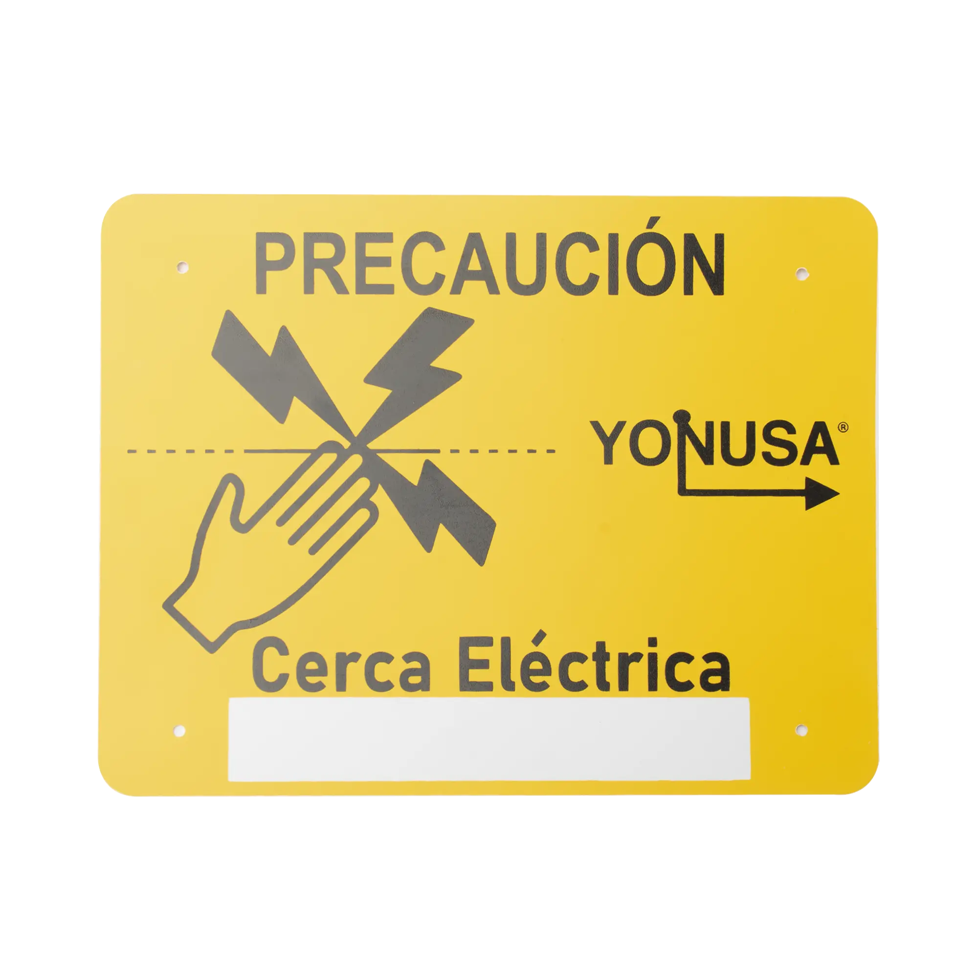 Letrero de PRECAUCION para cercas electrificadas (21.8 x 17 cm)