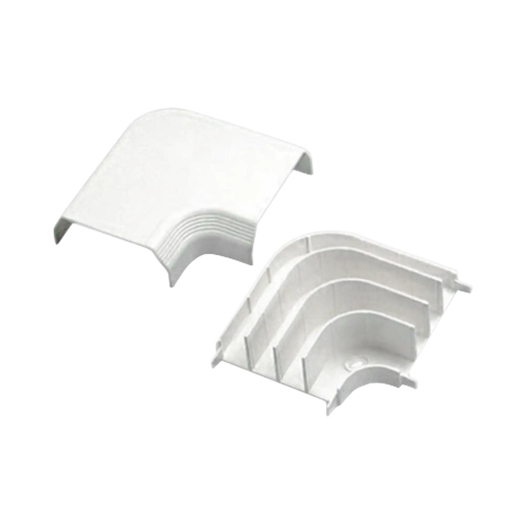 Curva de radio controlado, para uso con canaleta T70, Material PVC Rígido, Color Blanco Mate