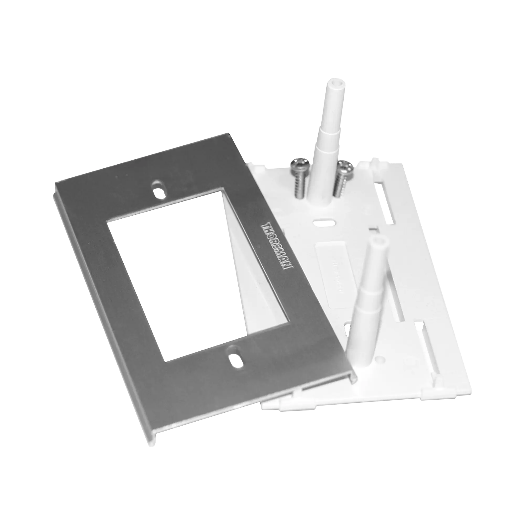 Soporte y tapa universal color aluminio de PVC auto extinguible, para canaleta TEK100A y minicolumna THMICG