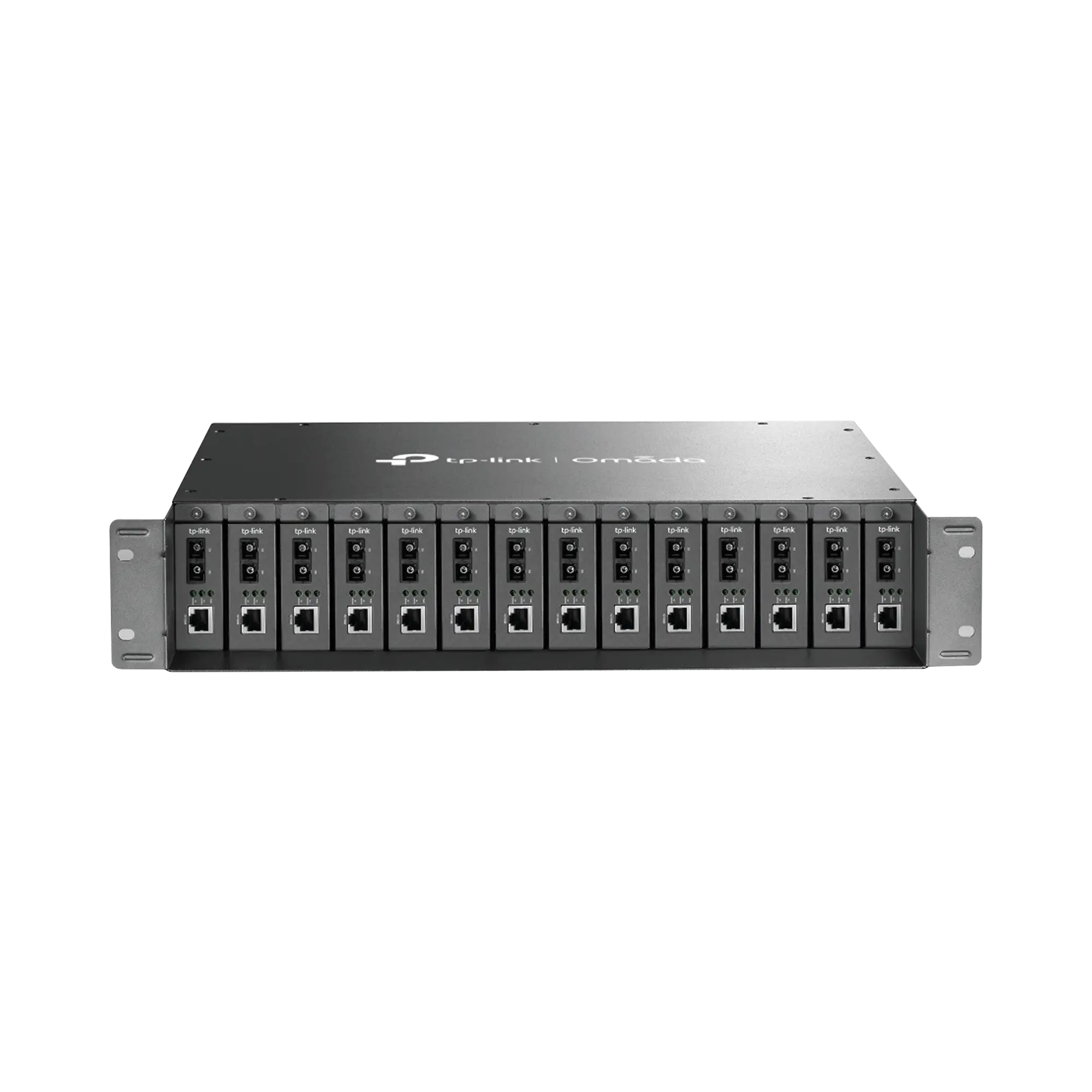 Chasis para Montaje en Rack de 14 bahías / Soporta Convertidores de Fibra Óptica TP-Link / Compatibles (MC111CS, MC112CS, MC220L, MC110CS, MC100CM, MC210CS, MC200CM) / Plug and Play