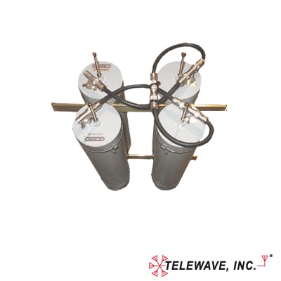 Duplexer Pasa-Banda-Rechazo de Banda, 118-148 MHz, 4 Cavidades (5″Dia.) 600 KHz, 1.5 dB, 350 Watt, N Hembras.