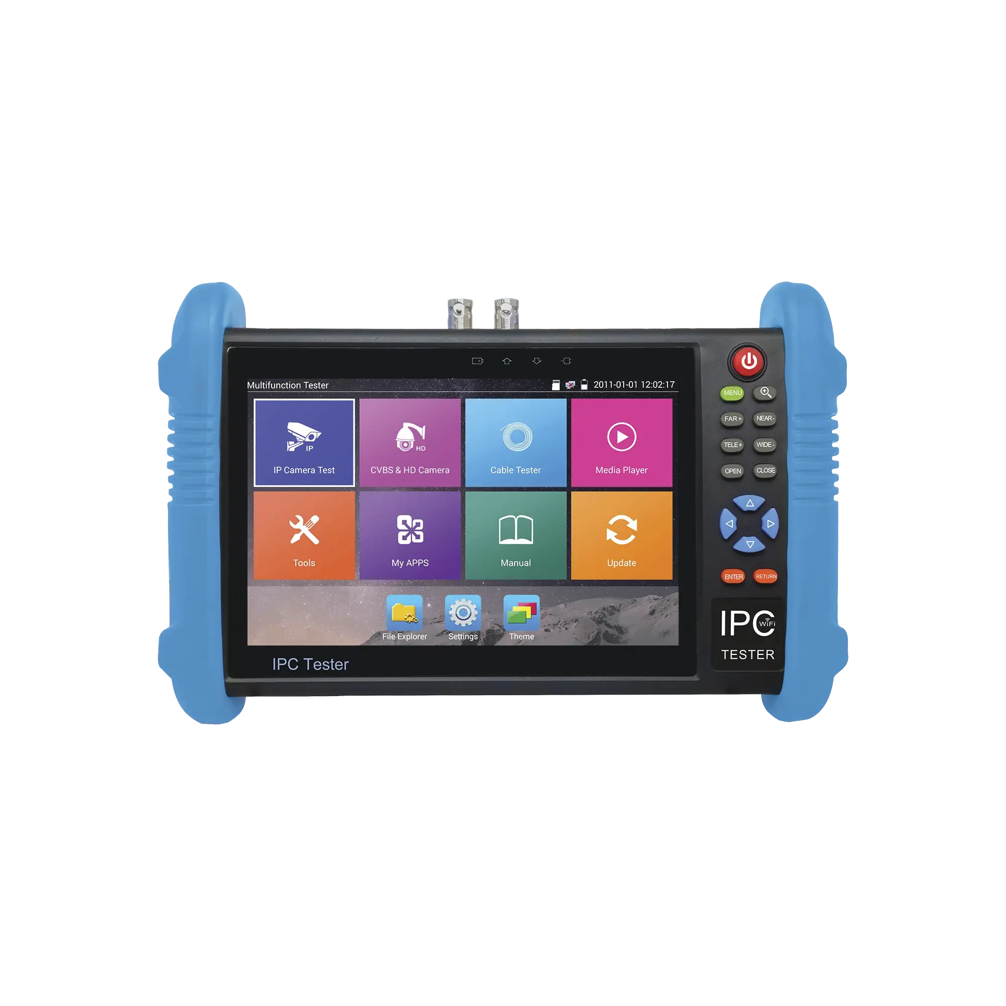 Probador de Vídeo Android con Pantalla LCD de 7″ para IP ONVIF / HD-TVI (8MP), HD-CVI (8MP) y AHD (5MP) / Wi-Fi, Scanner IP, WiFi, entrada HDMI
