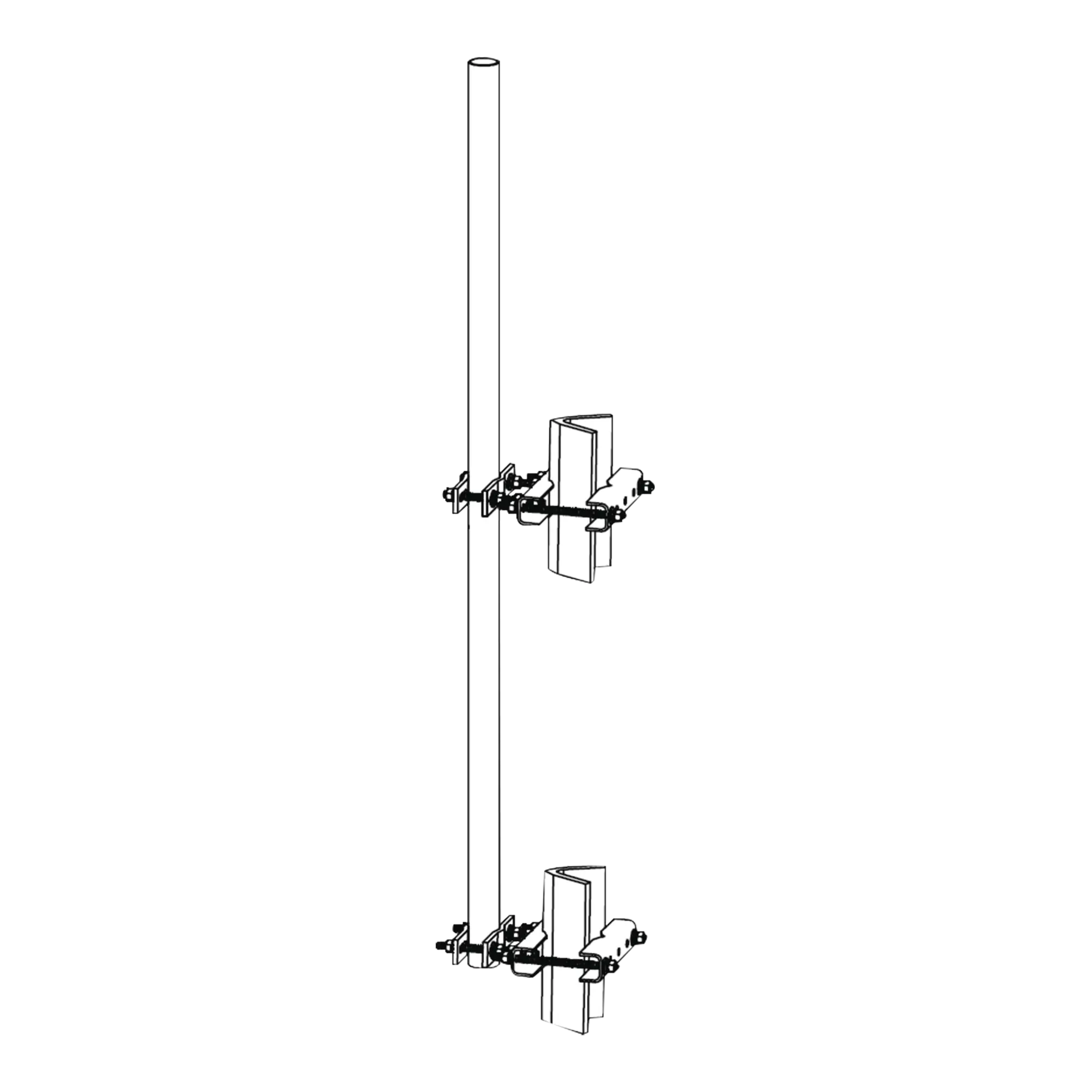 Montaje lateral con Mástil de 1.9″ diam. x 6′ (1.8m) longitud.