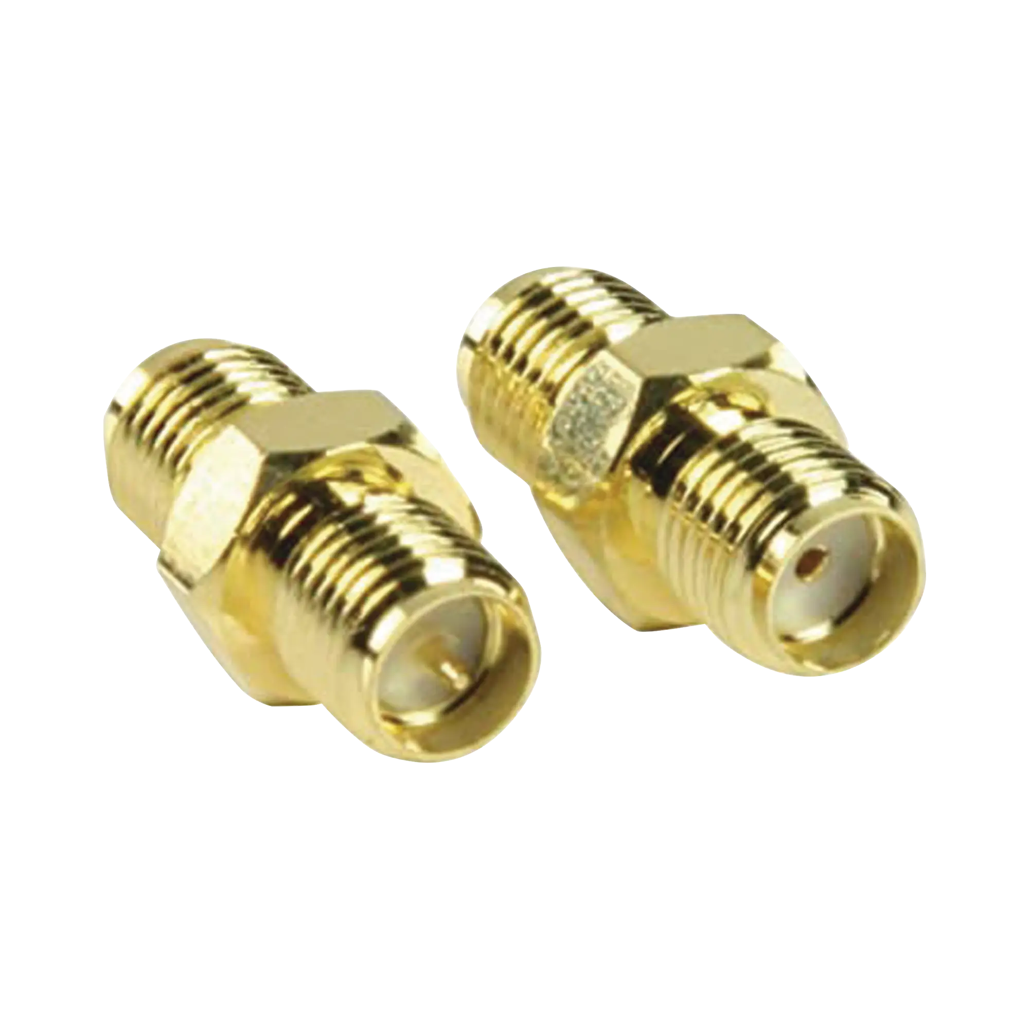 Adaptador en Línea de Conector SMA Hembra Inverso a SMA Hembra, Oro/ Oro/ Teflón,