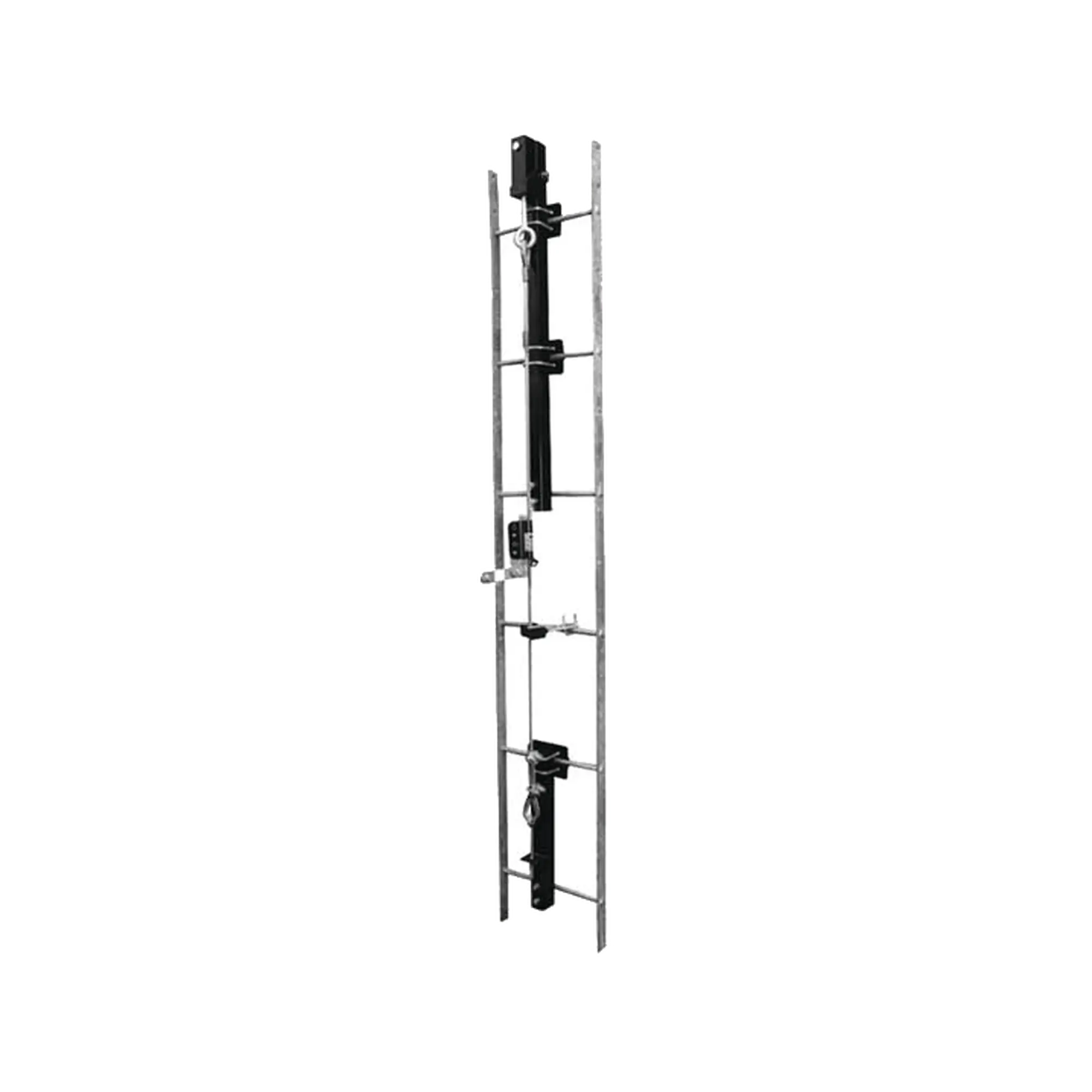 Sistema de Línea de Vida para Instalación en Escalerilla. Hasta 100′ (30m) de Altura.