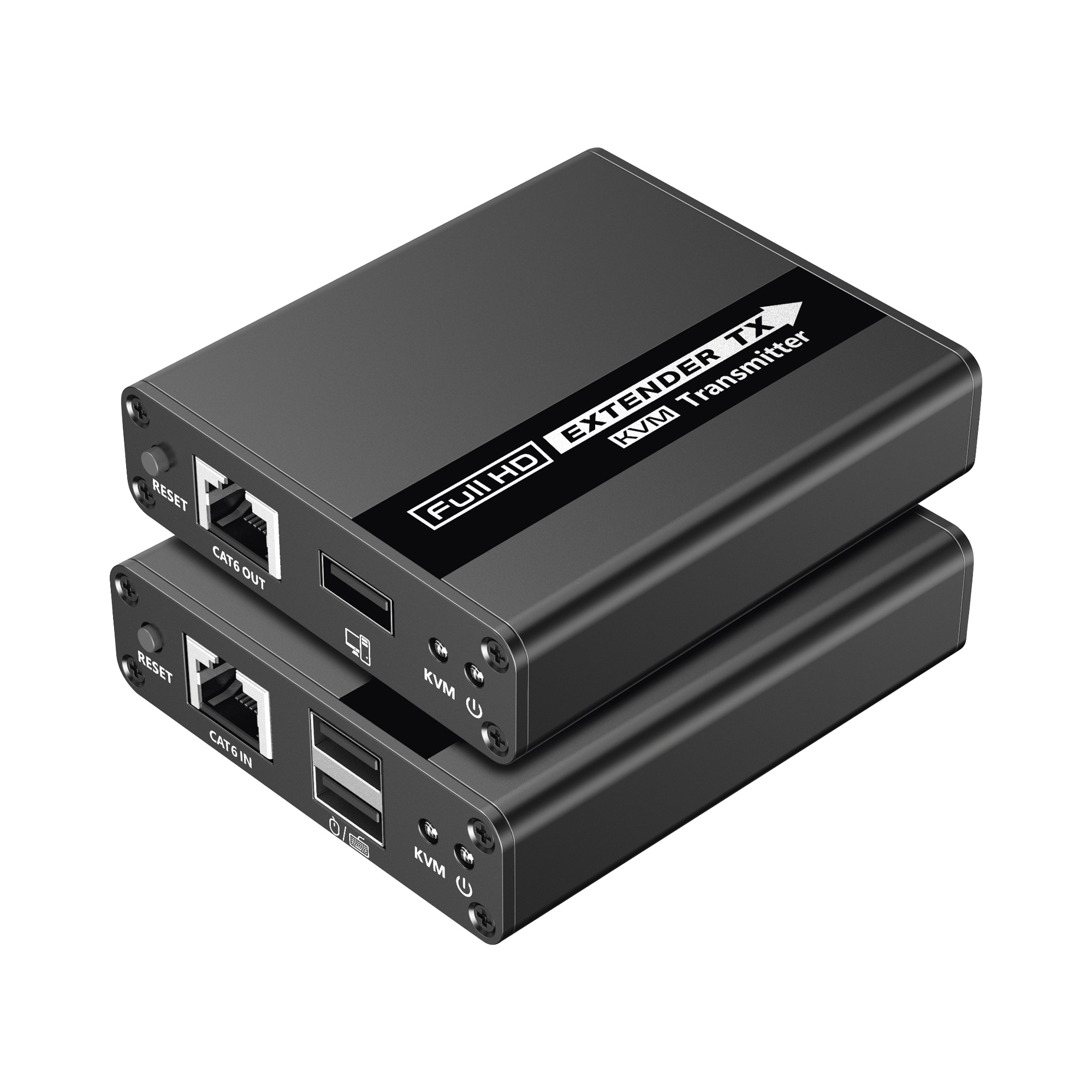 Kit extensor KVM (HDMI y USB) | 40m a 4k@30Hz  | 70m a 1080P@60Hz | Cat 6, 6a y 7 | CERO LATENCIA | HDR | Salida Loop | Salida de audio de 3.5mm |