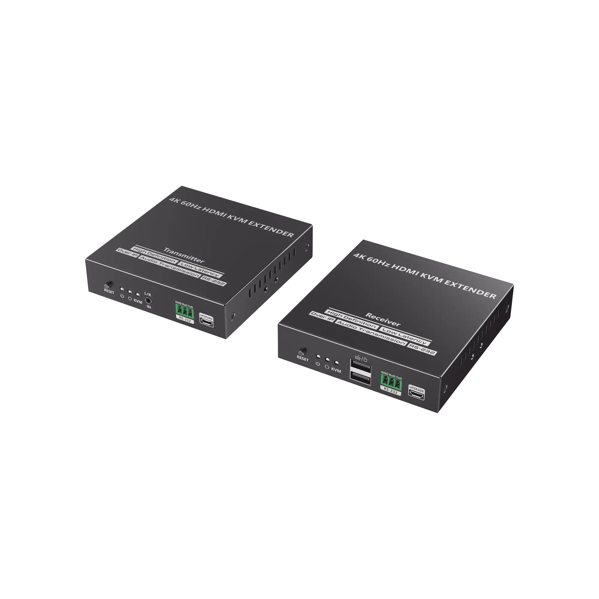 Kit Extensor KVM (HDMI y USB) hasta 120 metros | Transmite el Video y Controla tu DVR vía USB a distancia | Soporta resolución 4K @60Hz | Cat 6, 6a y 7 | Salida Loop en el Tx para visualización local