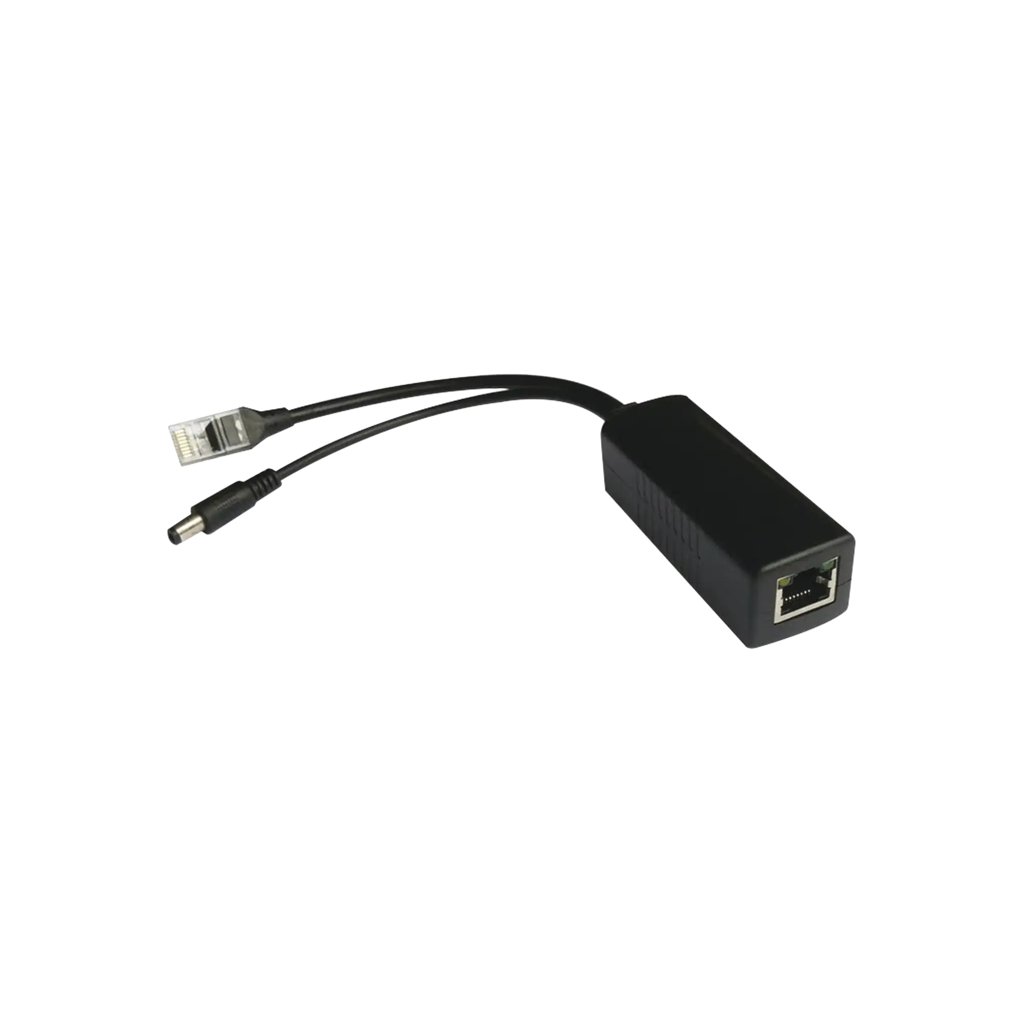 Cable divisor PoE pasivo de 48-55 Vcc @ 12 Vcc, 2 A. Aplicaciones como adaptar micrófonos en cámaras IP