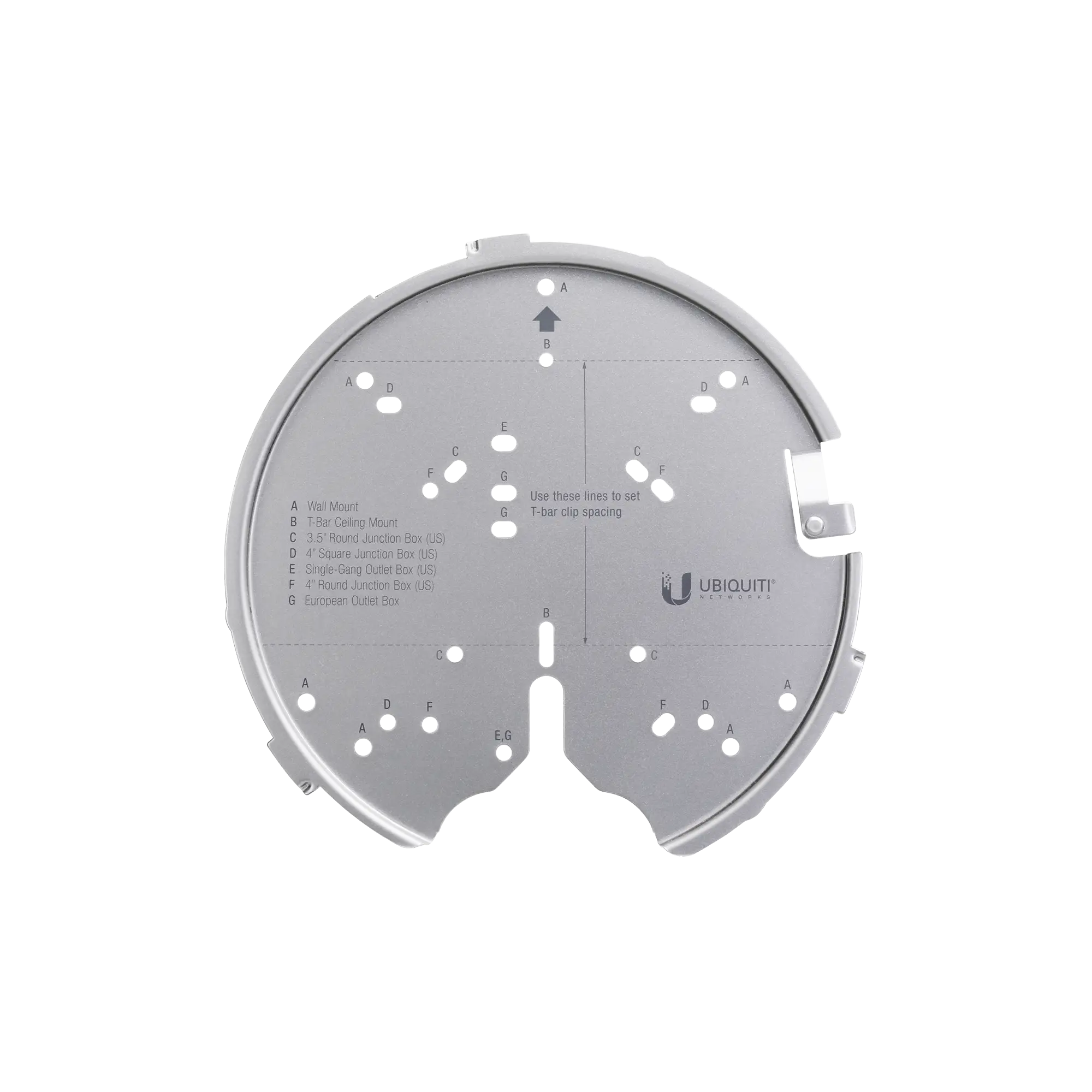 Montaje profesional para Access Points UniFi de plato (AC-PRO/AC-LR/AC-HD/U6-LR/U6-PRO/otros).