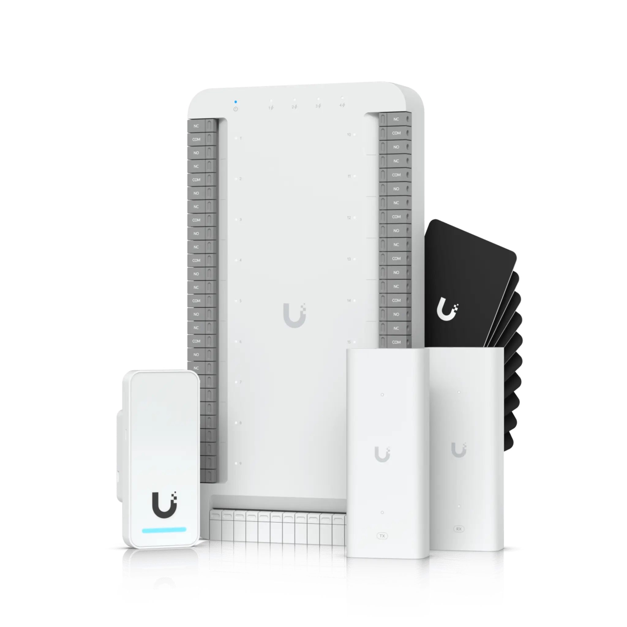 Kit de Inicio para Ascensor UniFi Access / PoE para Selección de Piso / Hasta 18 Pisos / Incluye Elevador Hub / G2 Lector / 2 Extensores PoE / 10 Tarjetas de Acceso / Interior y Exterior / NDAA Cumple