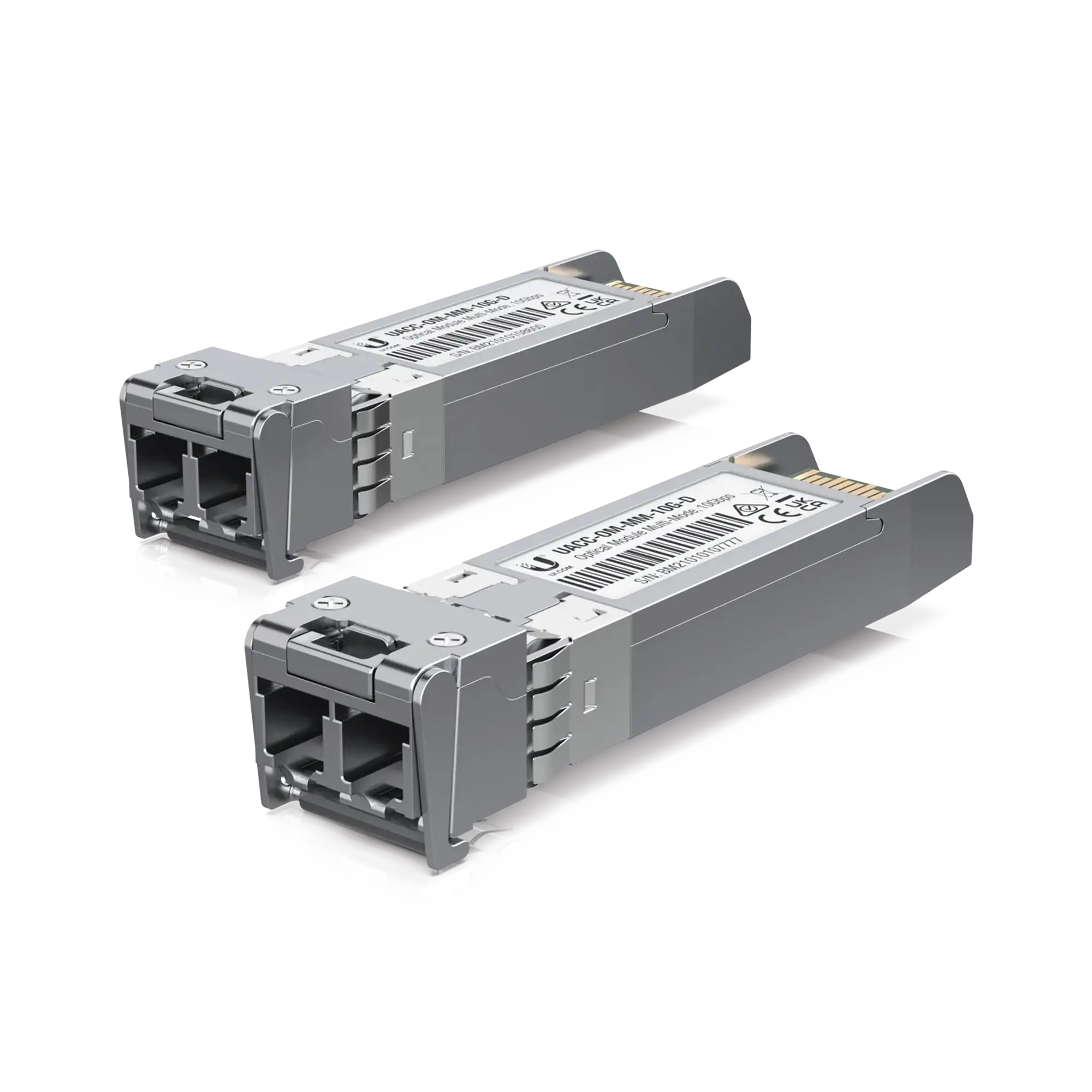 UFiber Módulo SFP+ 10G, transceptor MiniGibic MultiModo 10 Gbps, distancia 300m, conectores LC, paquete de 2 piezas